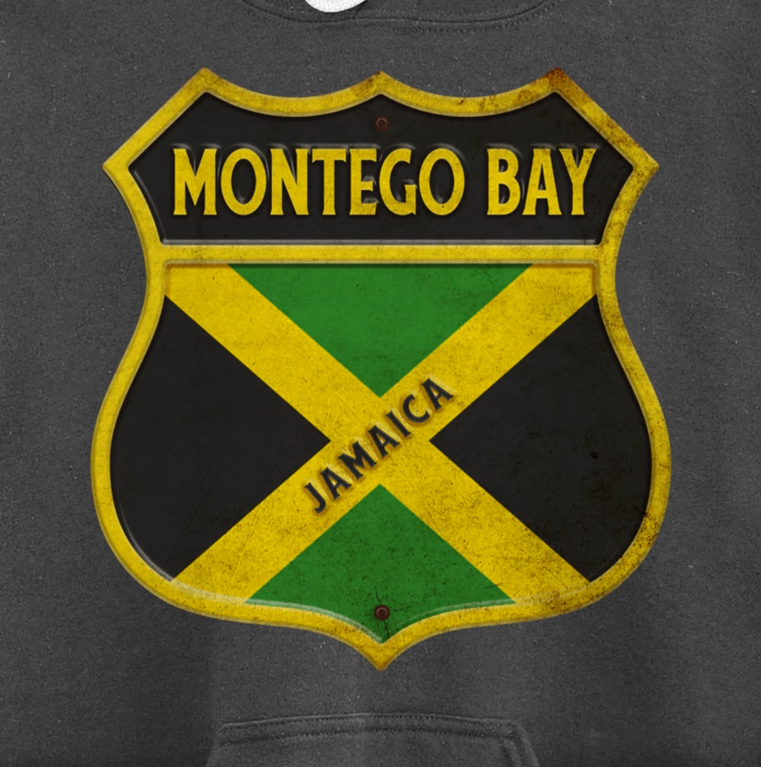 Montego Bay Jamaica coat of arms flags city reggae design Pullover Hoodie
