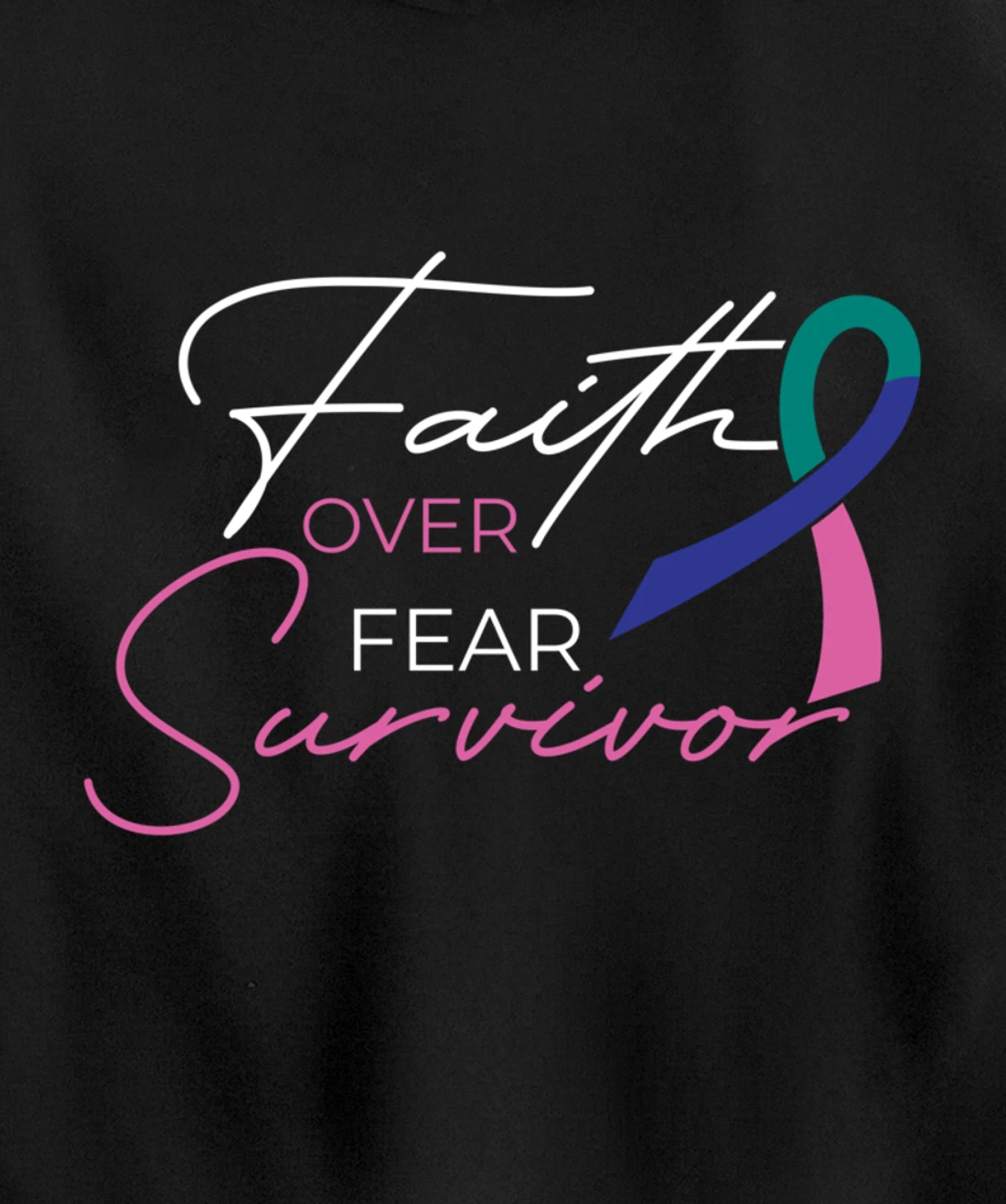 Thyroid Cancer Fight Cancer Ribbon Pullover Hoodie