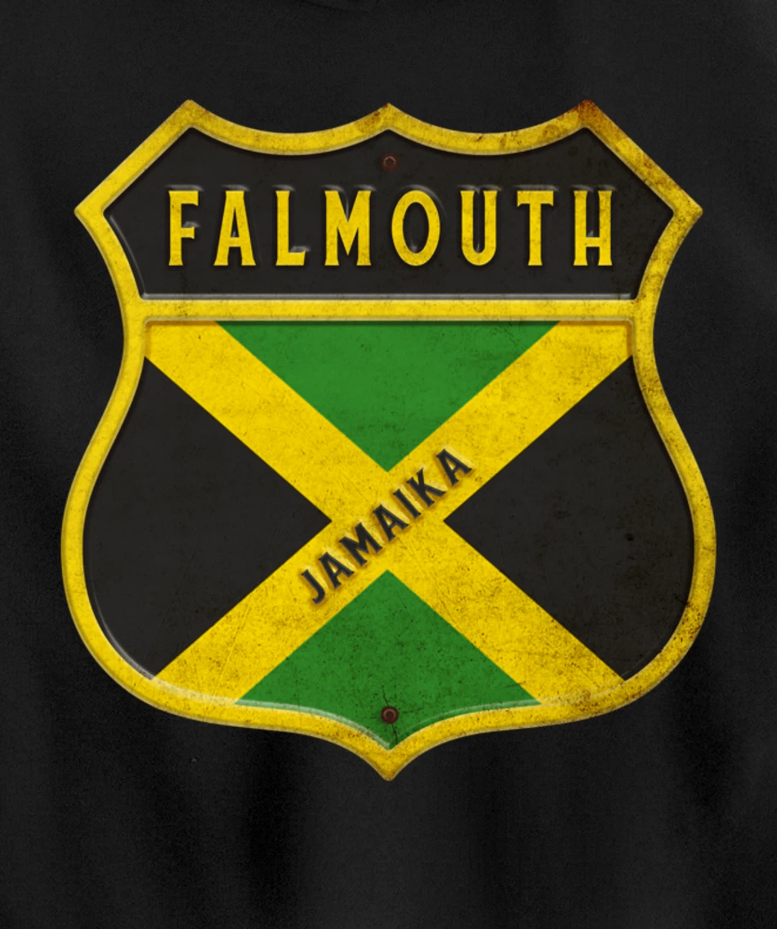 Falmouth Jamaica coat of arms flags city reggae design Pullover Hoodie