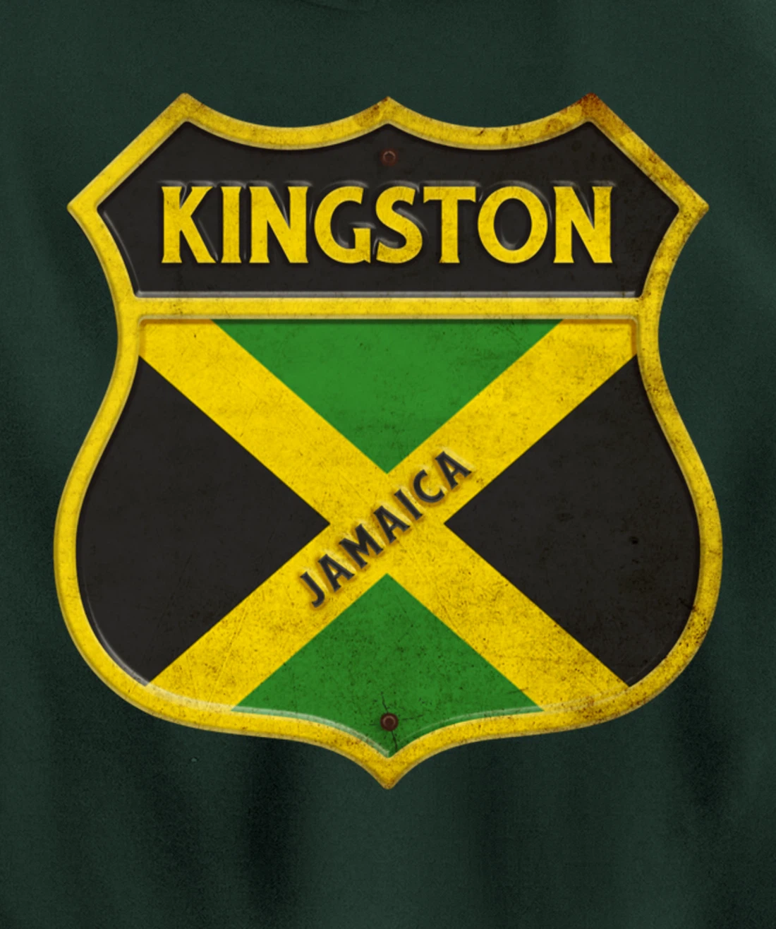 Kingston Jamaica coat of arms flags city reggae design Pullover Hoodie