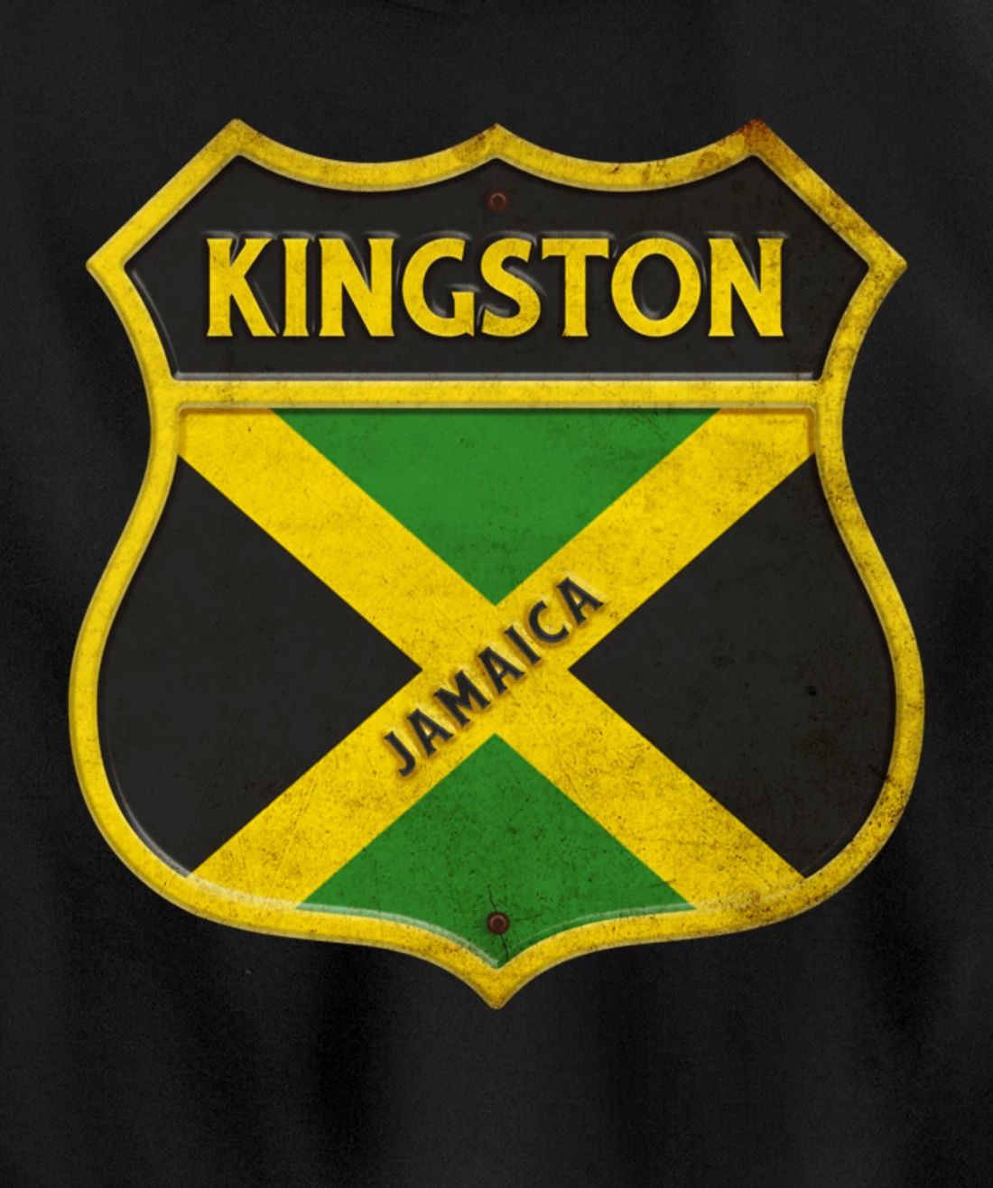 Kingston Jamaica coat of arms flags city reggae design Pullover Hoodie