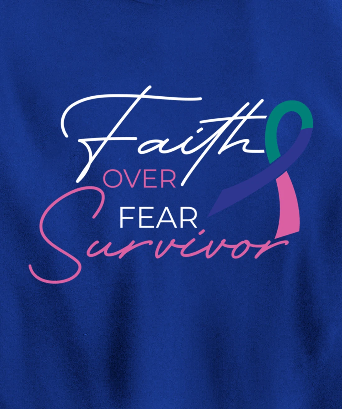 Thyroid Cancer Fight Cancer Ribbon Pullover Hoodie