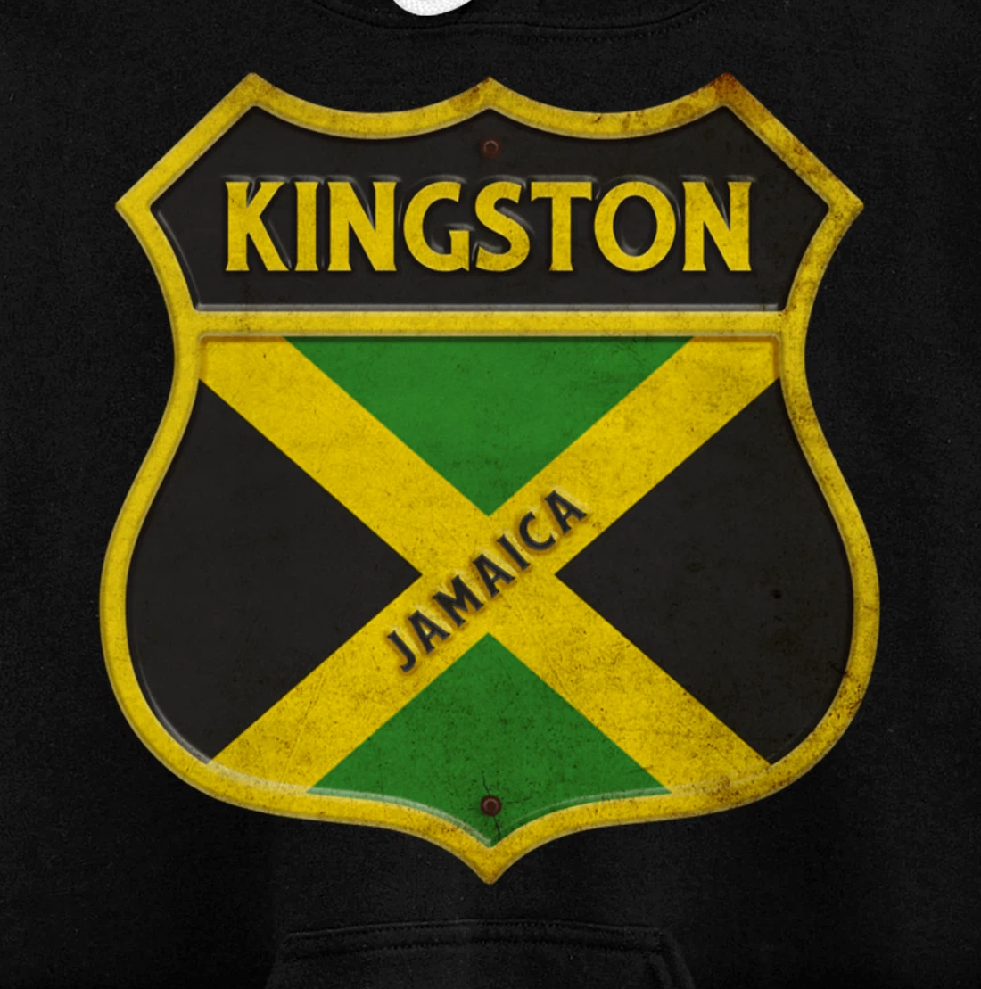 Kingston Jamaica coat of arms flags city reggae design Pullover Hoodie