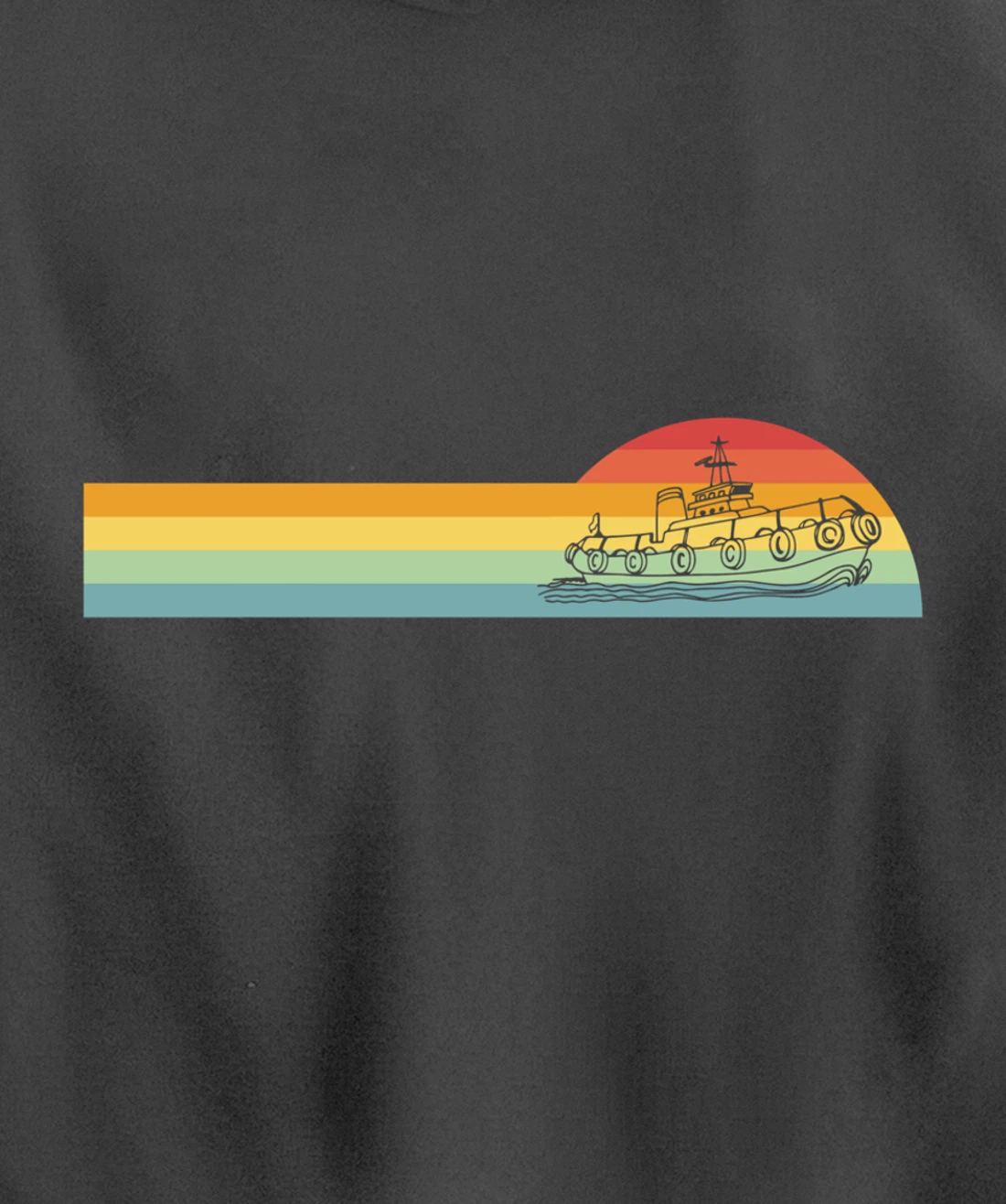 Vintage Retro Tugboat Captain Pullover Hoodie