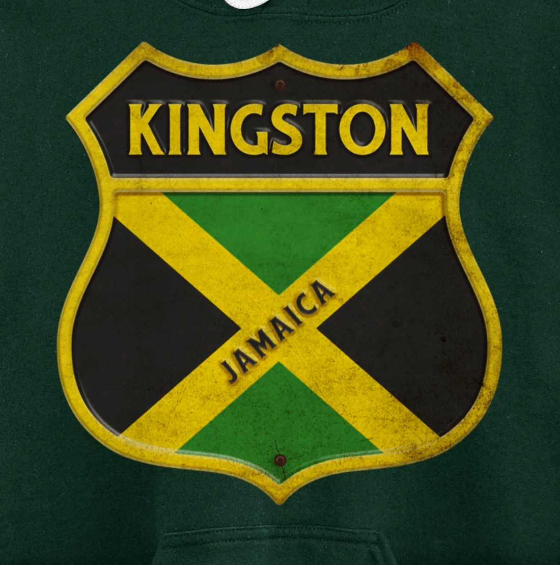 Kingston Jamaica coat of arms flags city reggae design Pullover Hoodie