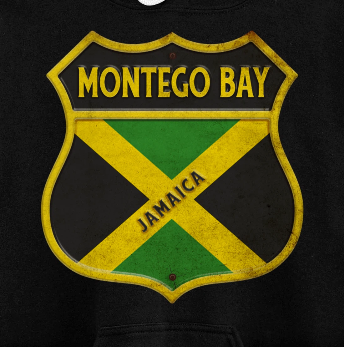 Montego Bay Jamaica coat of arms flags city reggae design Pullover Hoodie