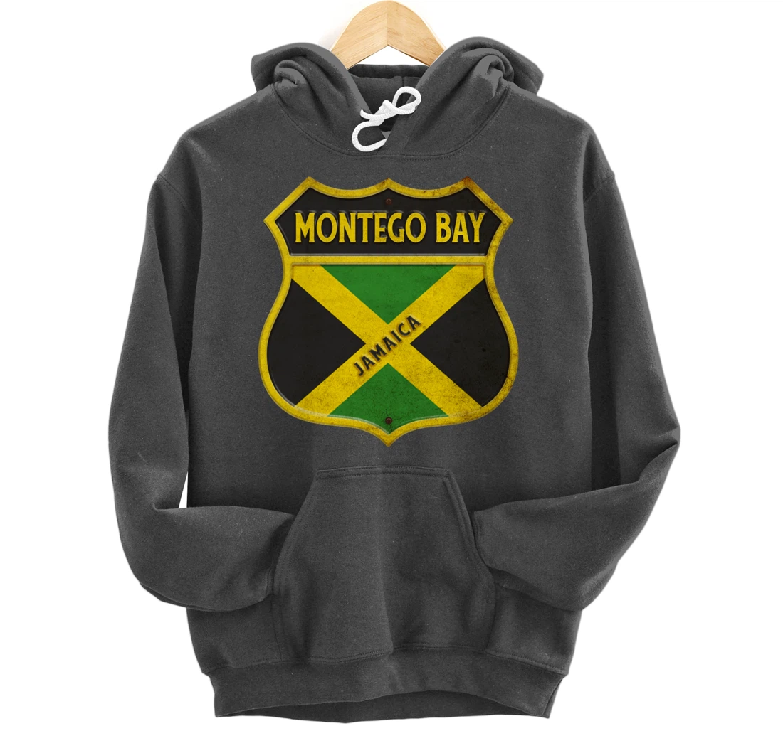 Montego Bay Jamaica coat of arms flags city reggae design Pullover Hoodie