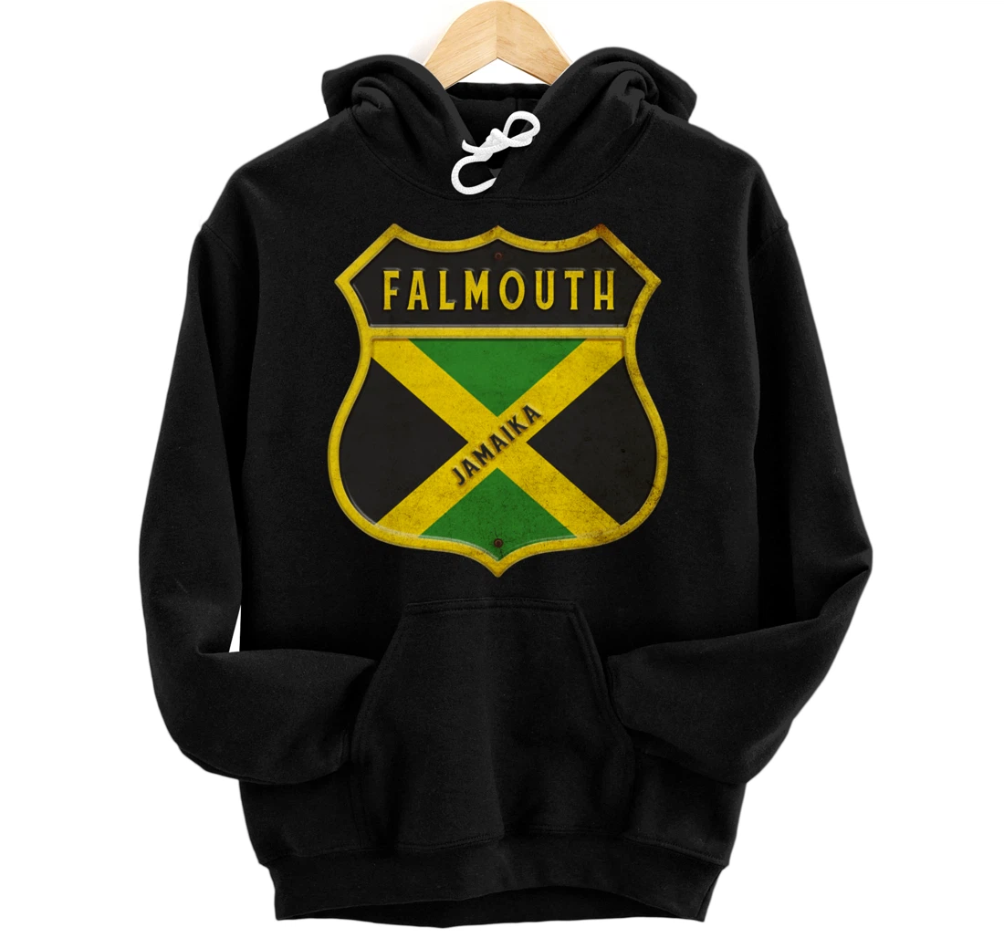 Falmouth Jamaica coat of arms flags city reggae design Pullover Hoodie
