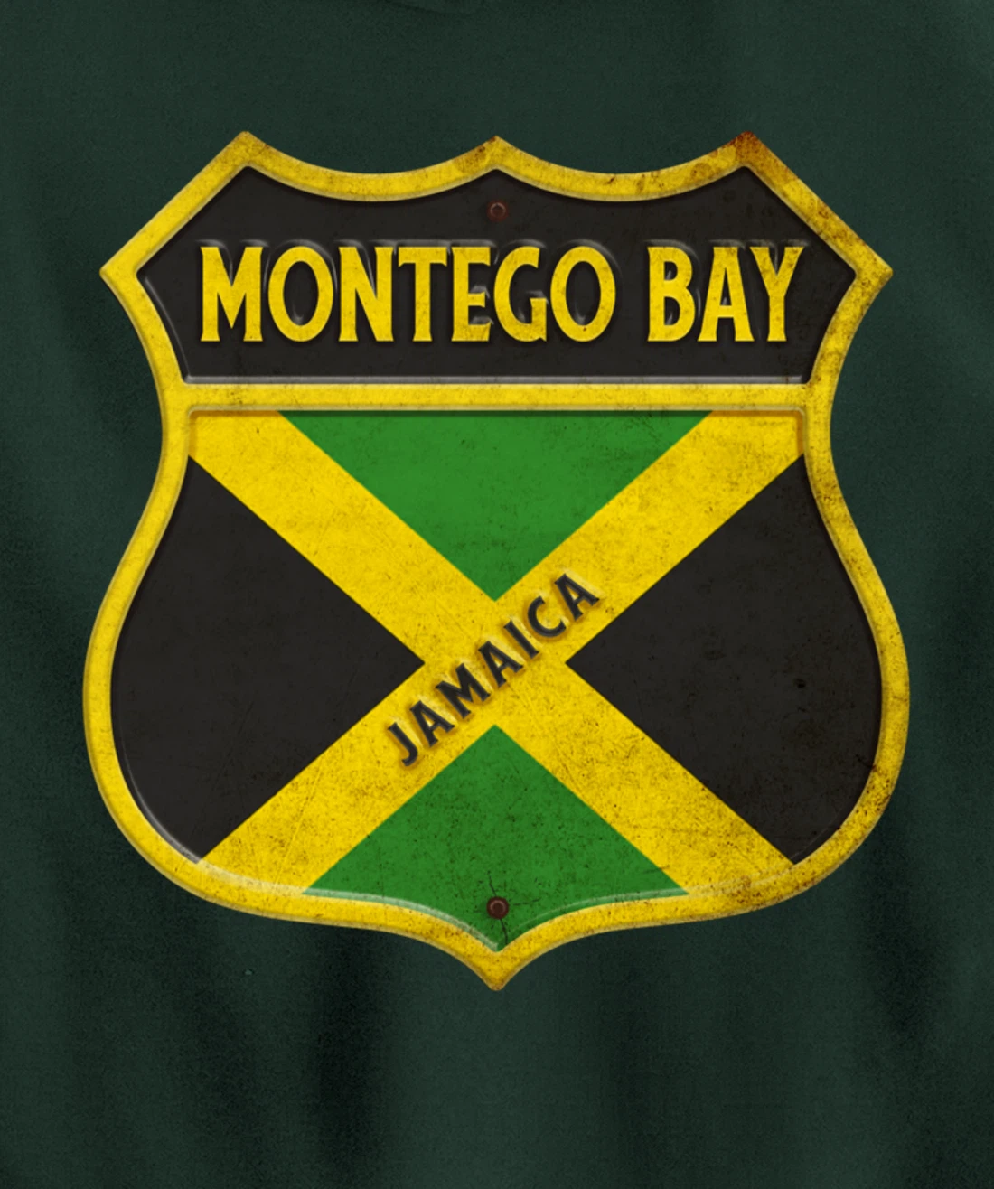 Montego Bay Jamaica coat of arms flags city reggae design Pullover Hoodie