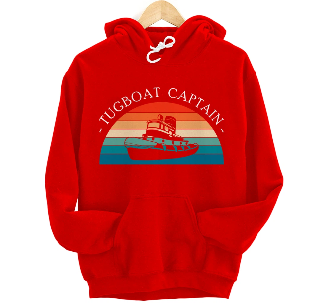 Vintage Retro Tugboat Captain Pullover Hoodie
