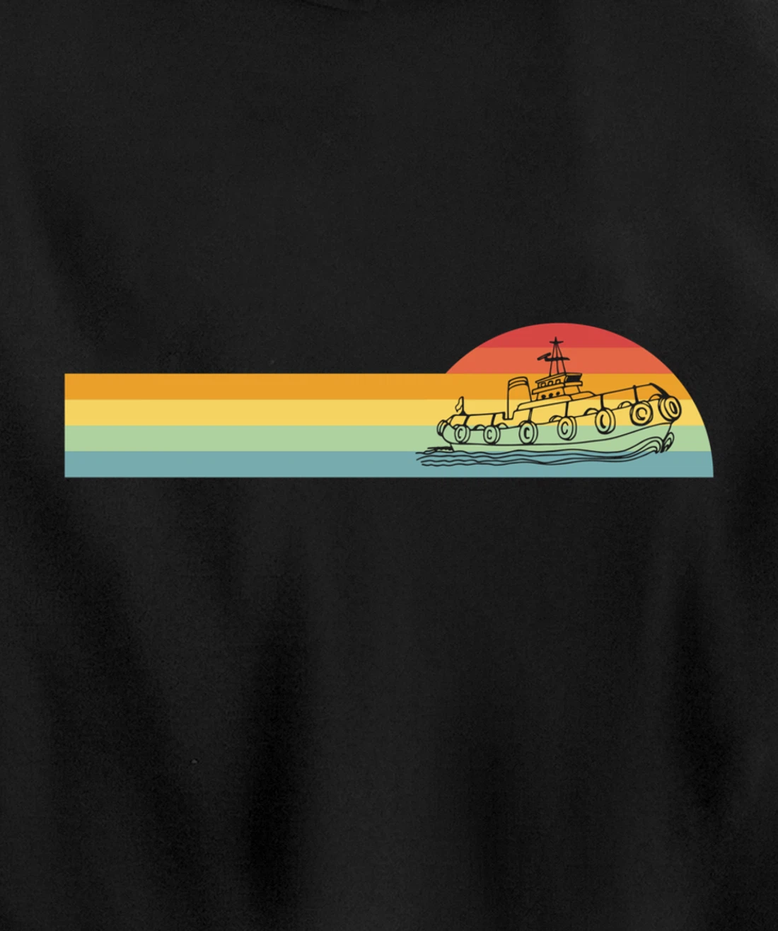 Vintage Retro Tugboat Captain Pullover Hoodie