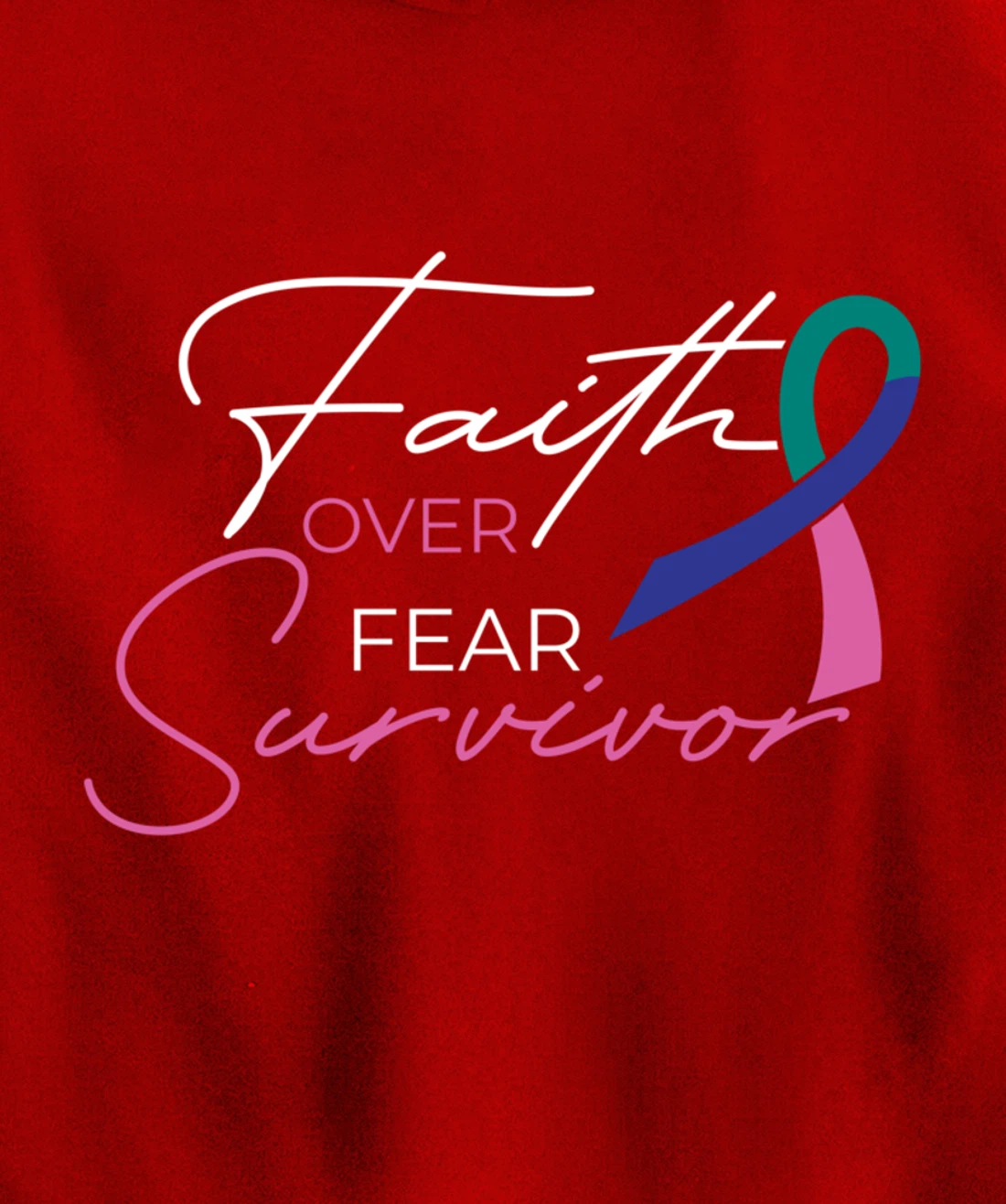 Thyroid Cancer Fight Cancer Ribbon Pullover Hoodie