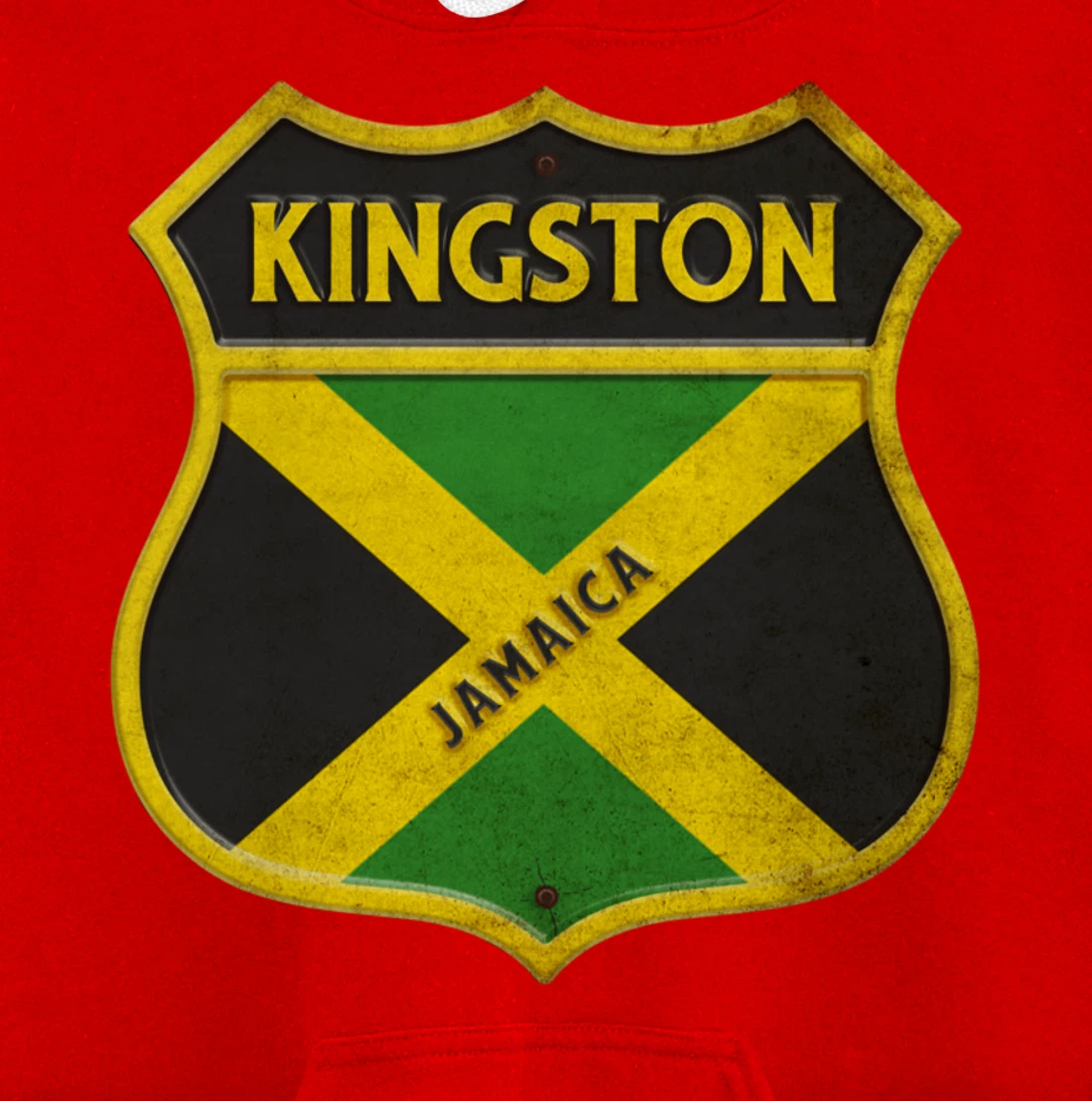 Kingston Jamaica coat of arms flags city reggae design Pullover Hoodie