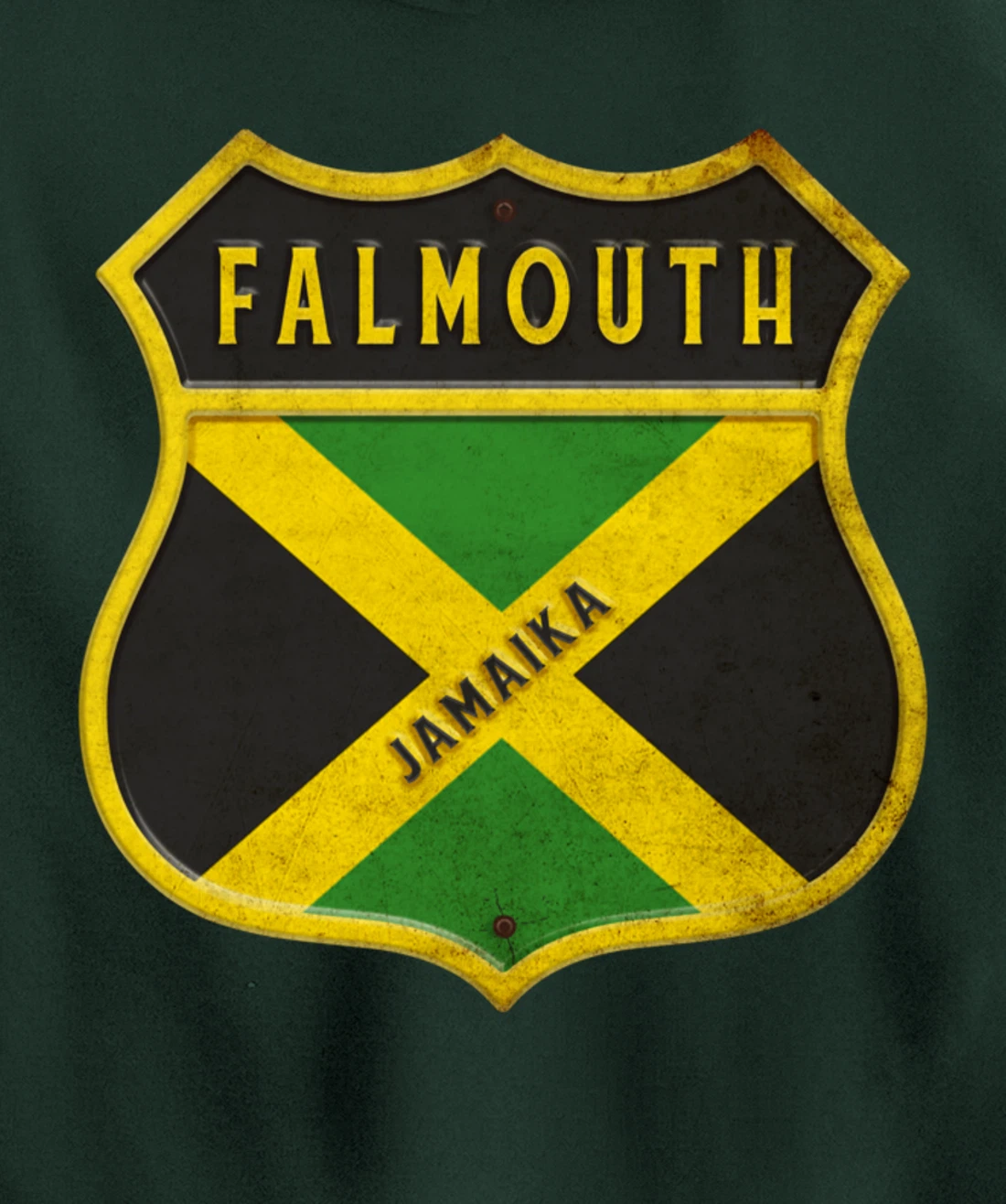 Falmouth Jamaica coat of arms flags city reggae design Pullover Hoodie