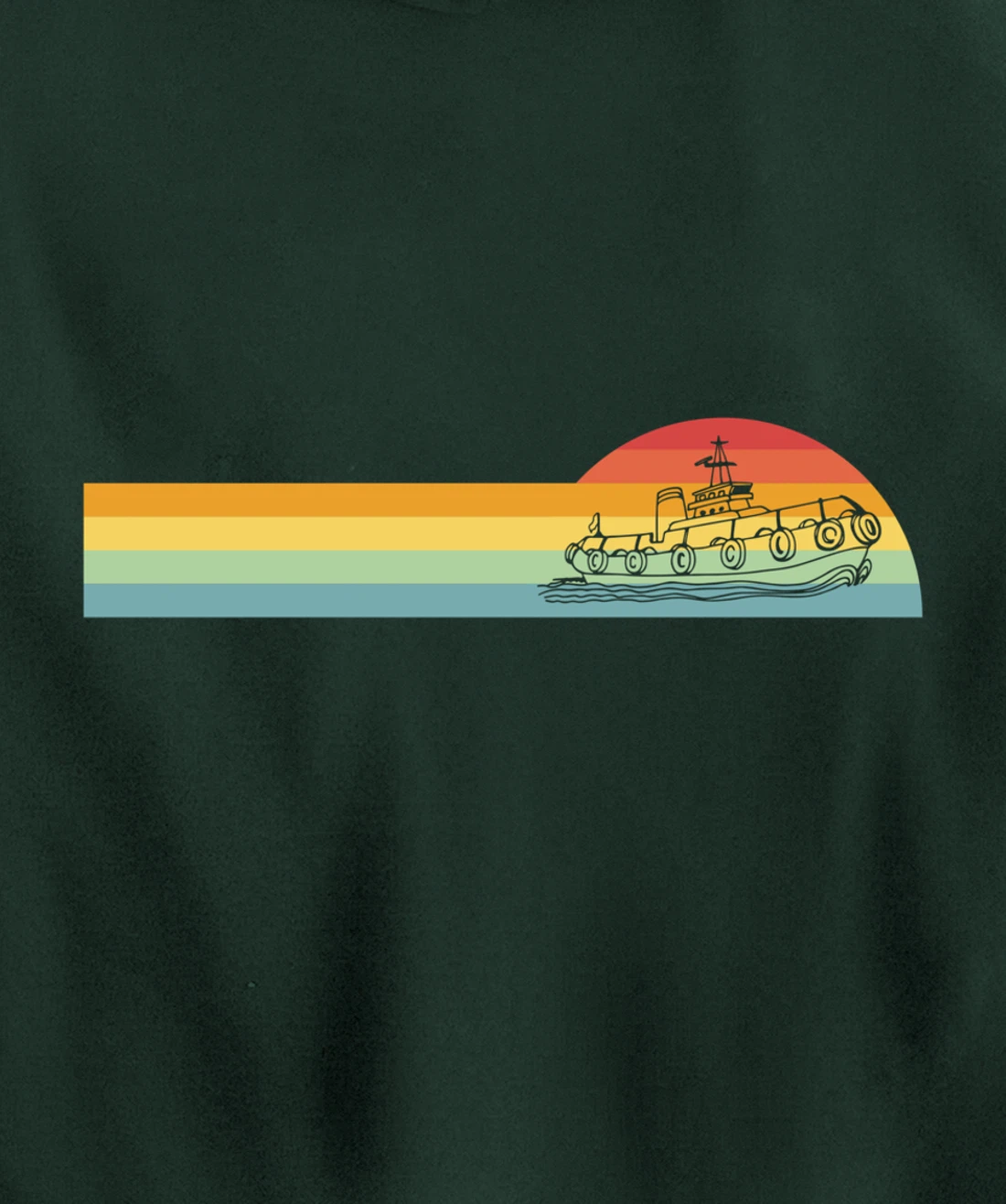 Vintage Retro Tugboat Captain Pullover Hoodie