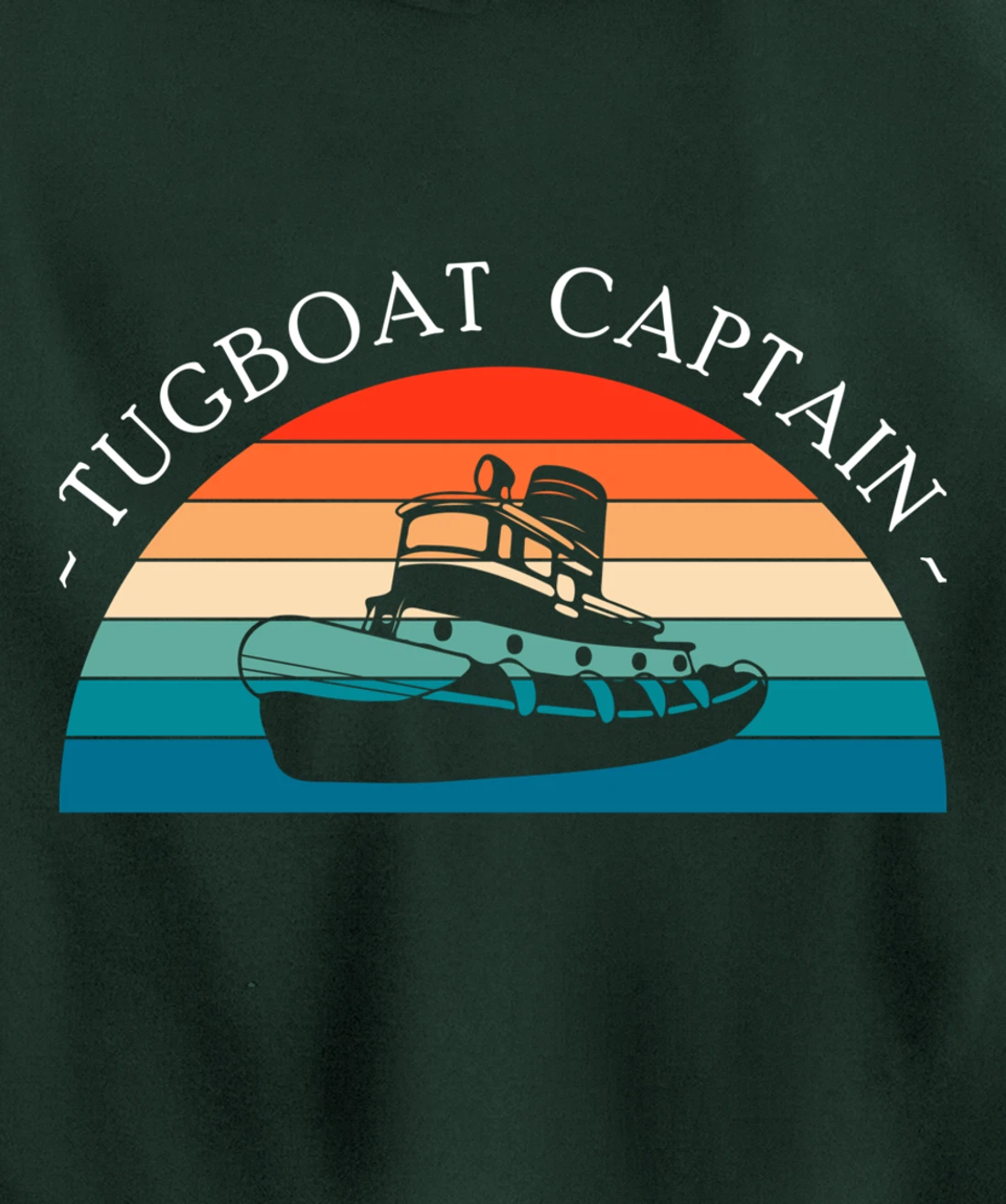 Vintage Retro Tugboat Captain Pullover Hoodie