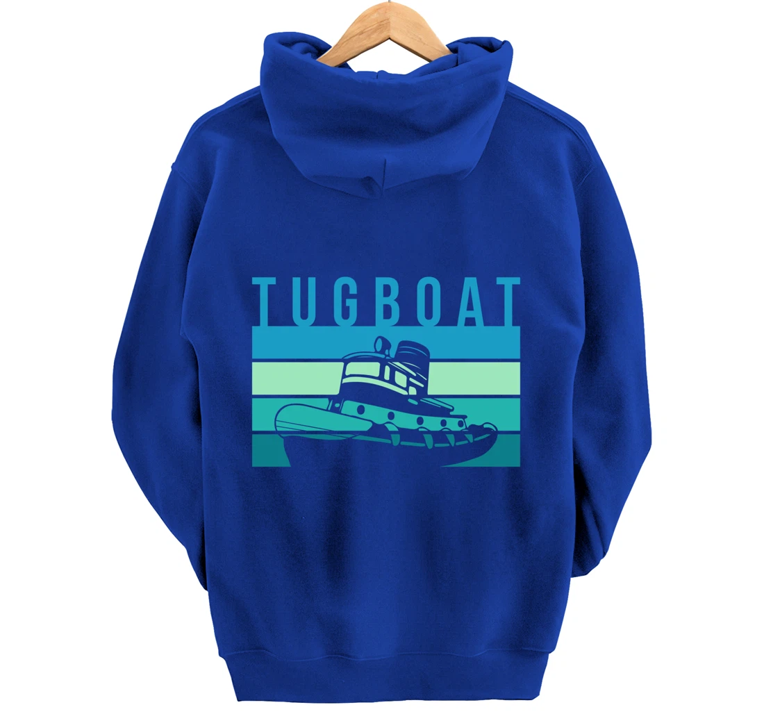 Vintage Retro Tugboat Captain Pullover Hoodie