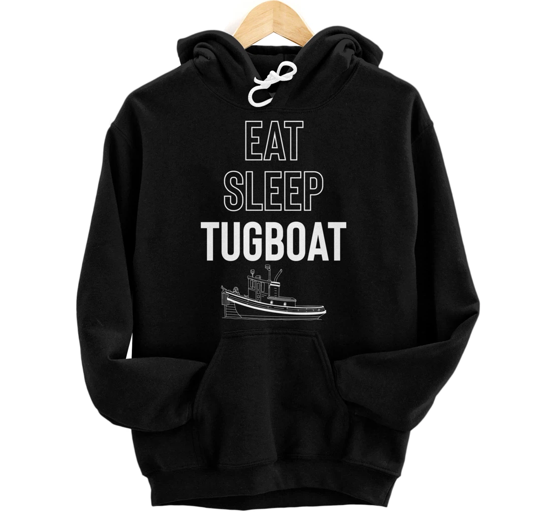 Eat Sleep Tugboat Pullover Hoodie