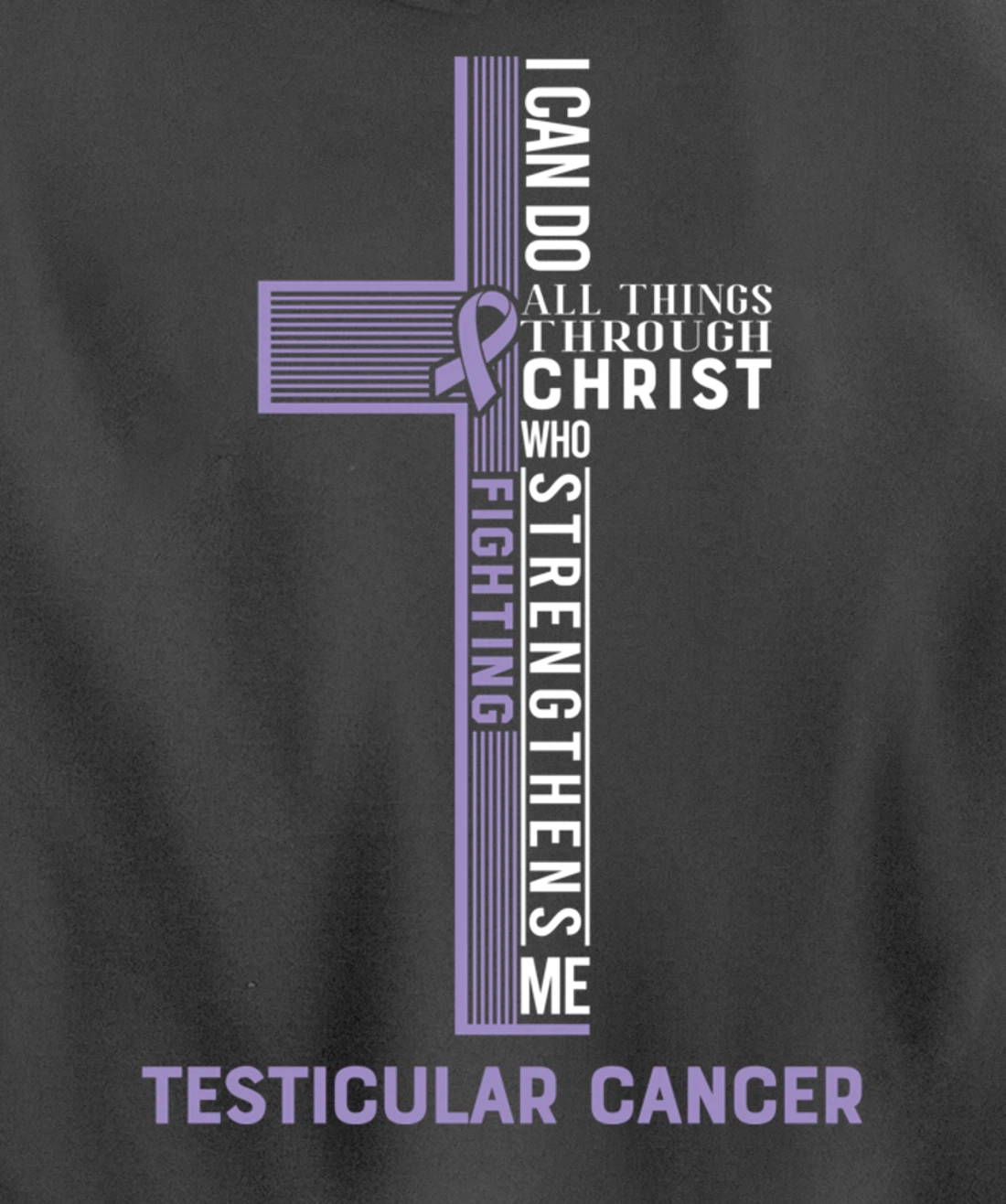 Testicular Cancer Fight Cancer Ribbon Pullover Hoodie
