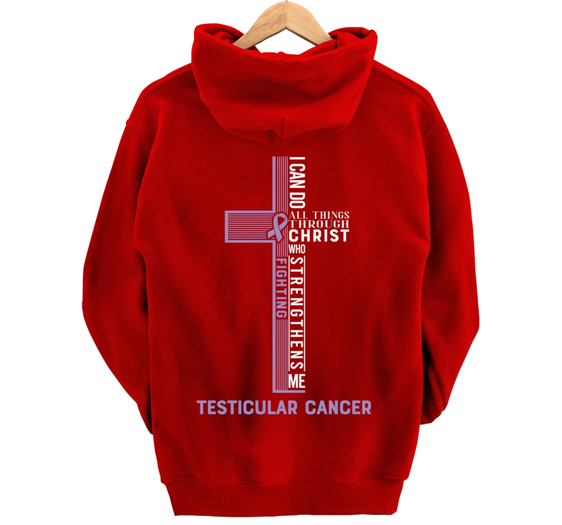 Testicular Cancer Fight Cancer Ribbon Pullover Hoodie