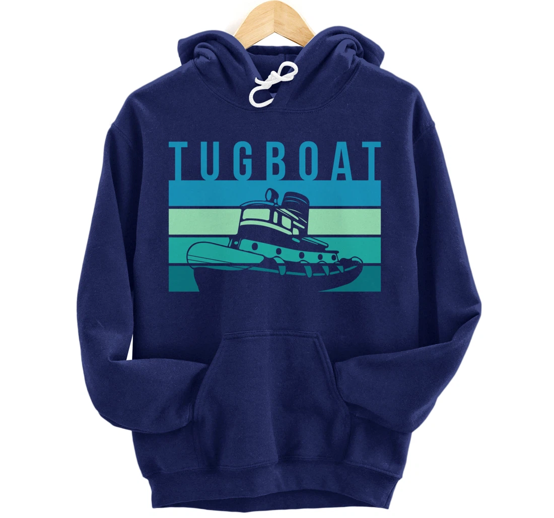 Vintage Retro Tugboat Captain Pullover Hoodie