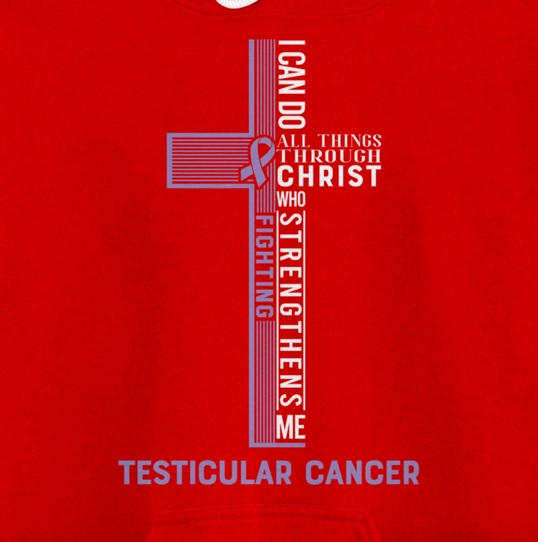 Testicular Cancer Fight Cancer Ribbon Pullover Hoodie