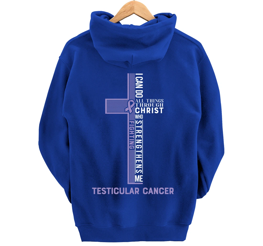 Testicular Cancer Fight Cancer Ribbon Pullover Hoodie