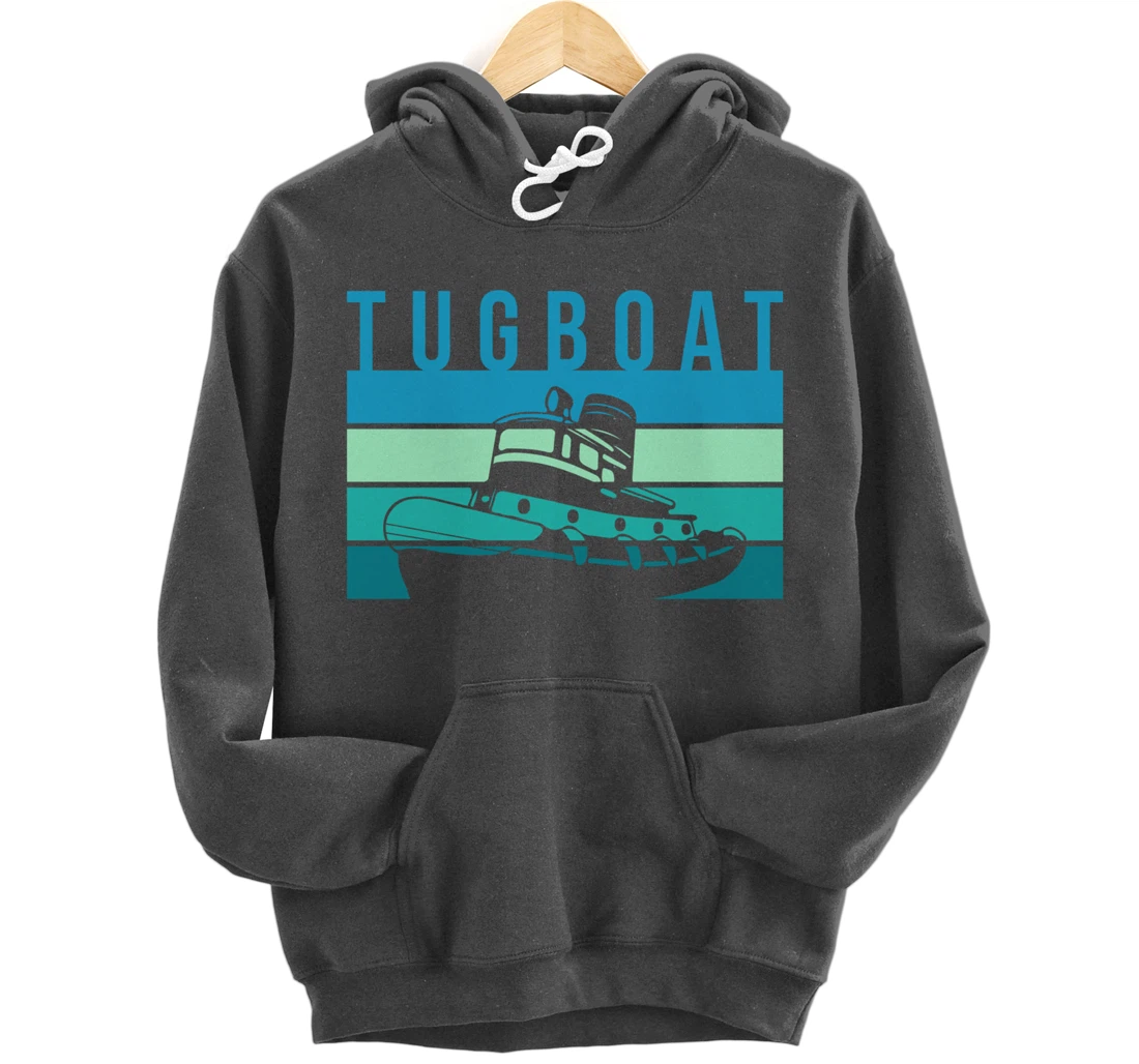 Vintage Retro Tugboat Captain Pullover Hoodie