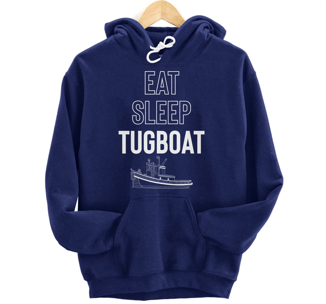 Eat Sleep Tugboat Pullover Hoodie