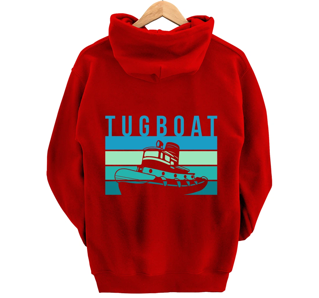Vintage Retro Tugboat Captain Pullover Hoodie