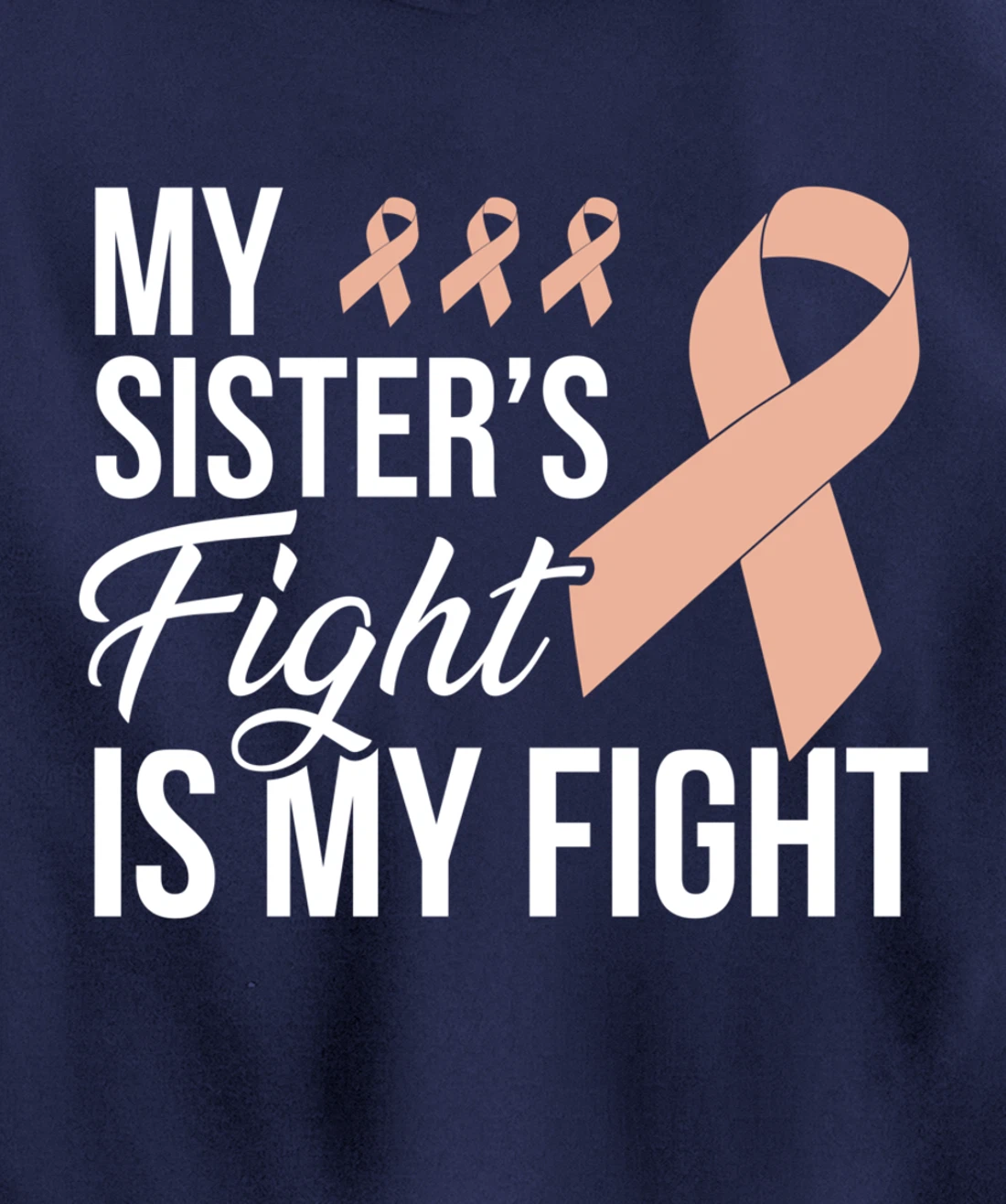 Uterine Cancer Fight Cancer Ribbon Pullover Hoodie