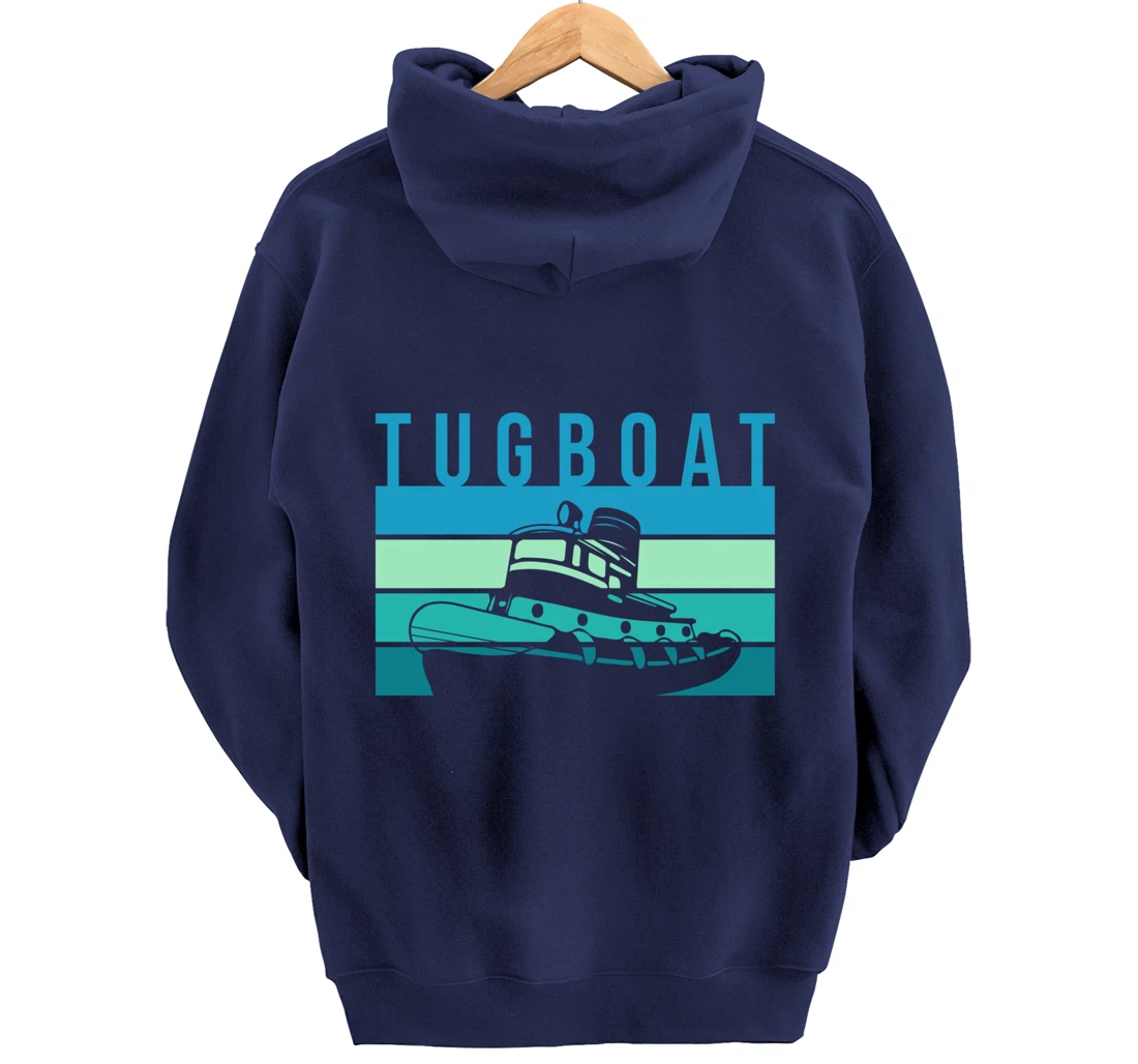 Vintage Retro Tugboat Captain Pullover Hoodie
