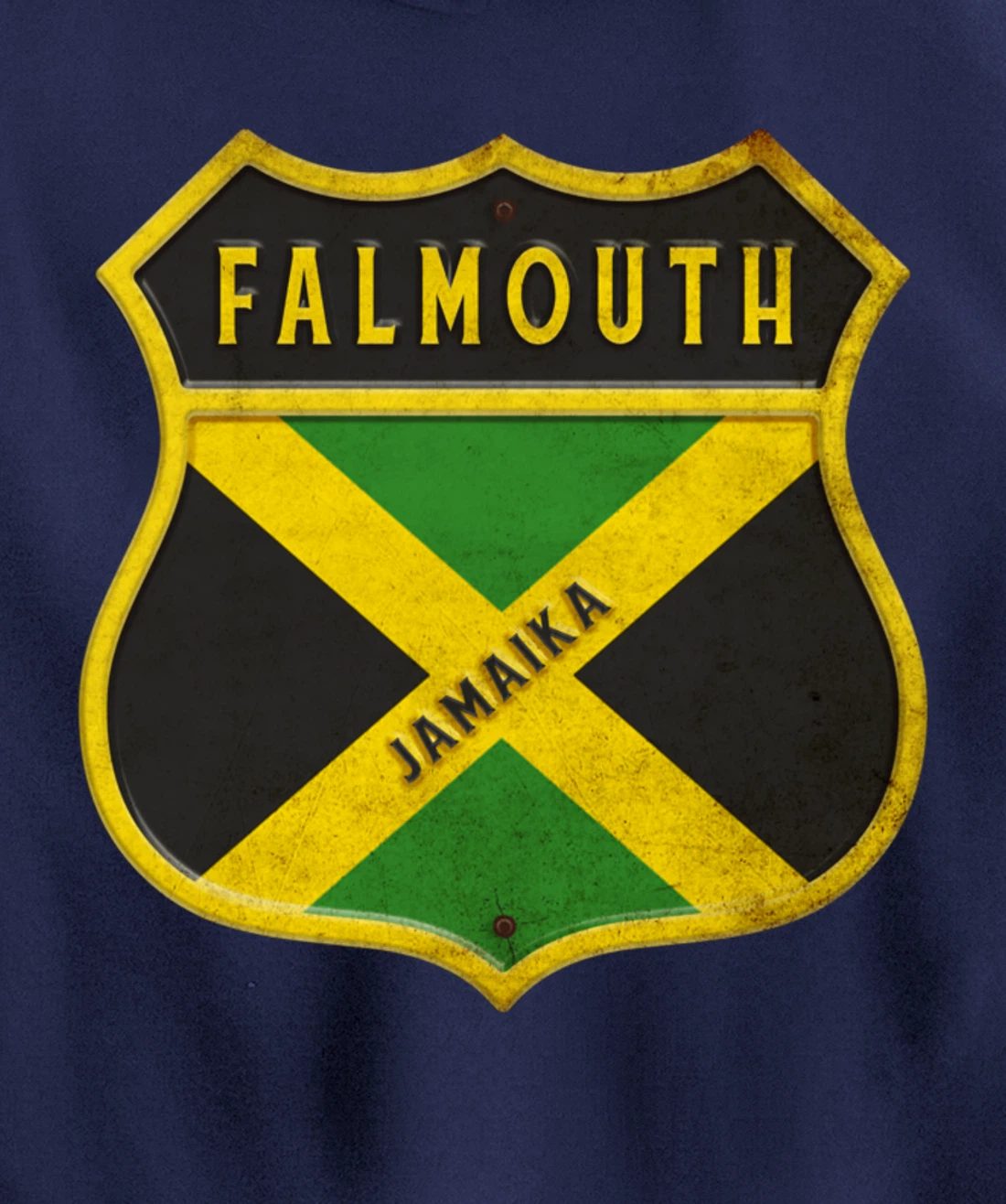 Falmouth Jamaica coat of arms flags city reggae design Pullover Hoodie