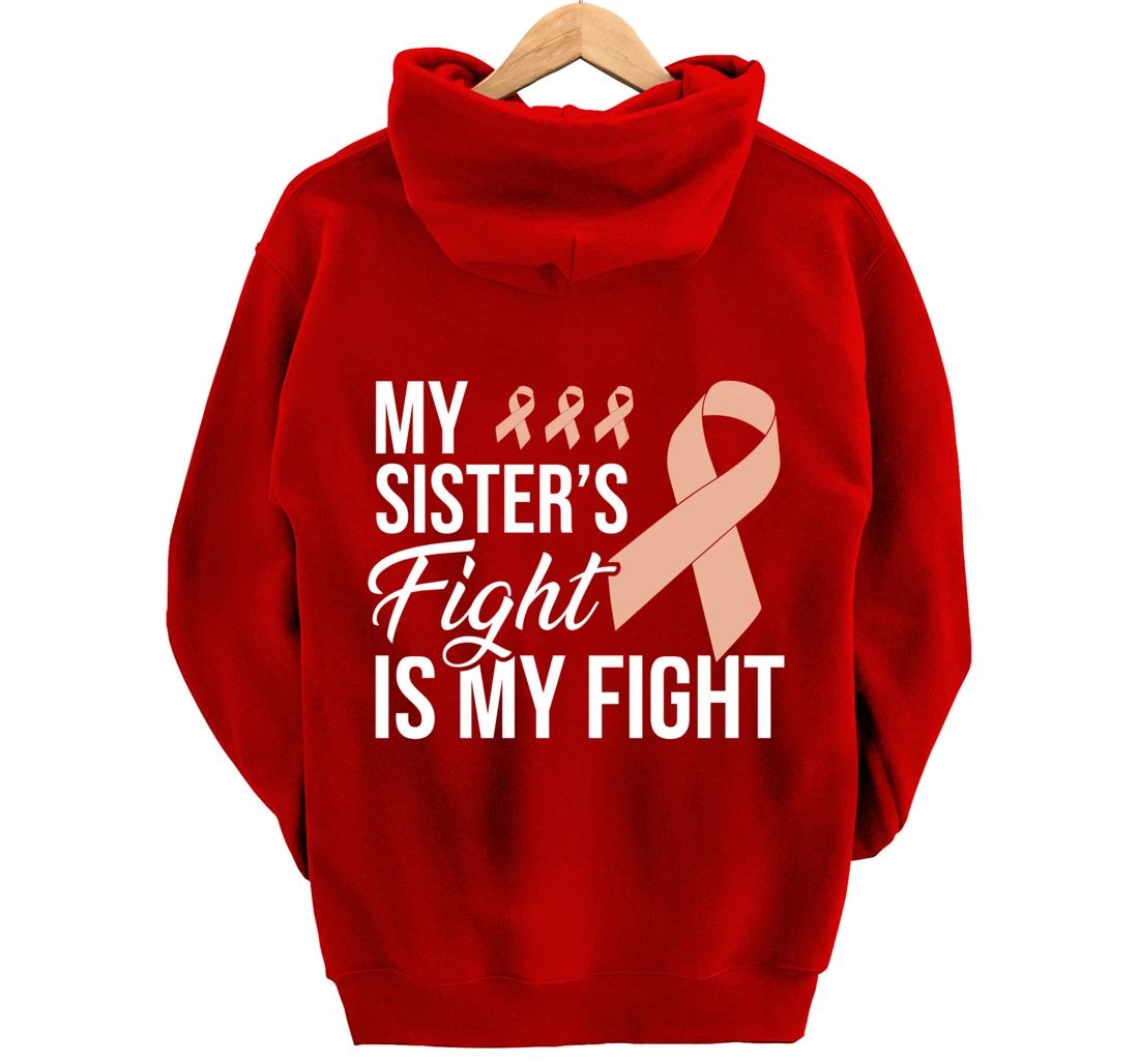 Uterine Cancer Fight Cancer Ribbon Pullover Hoodie