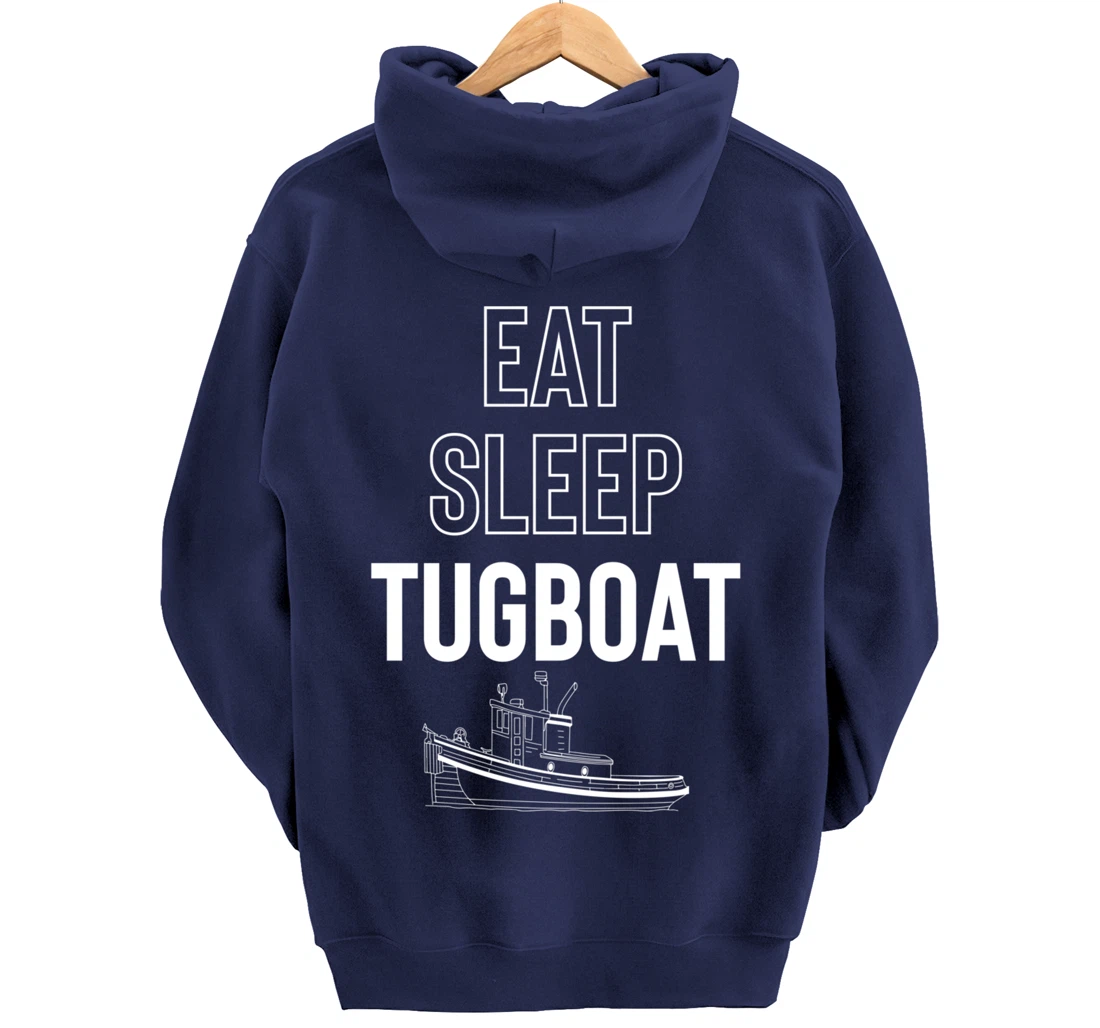 Eat Sleep Tugboat Pullover Hoodie