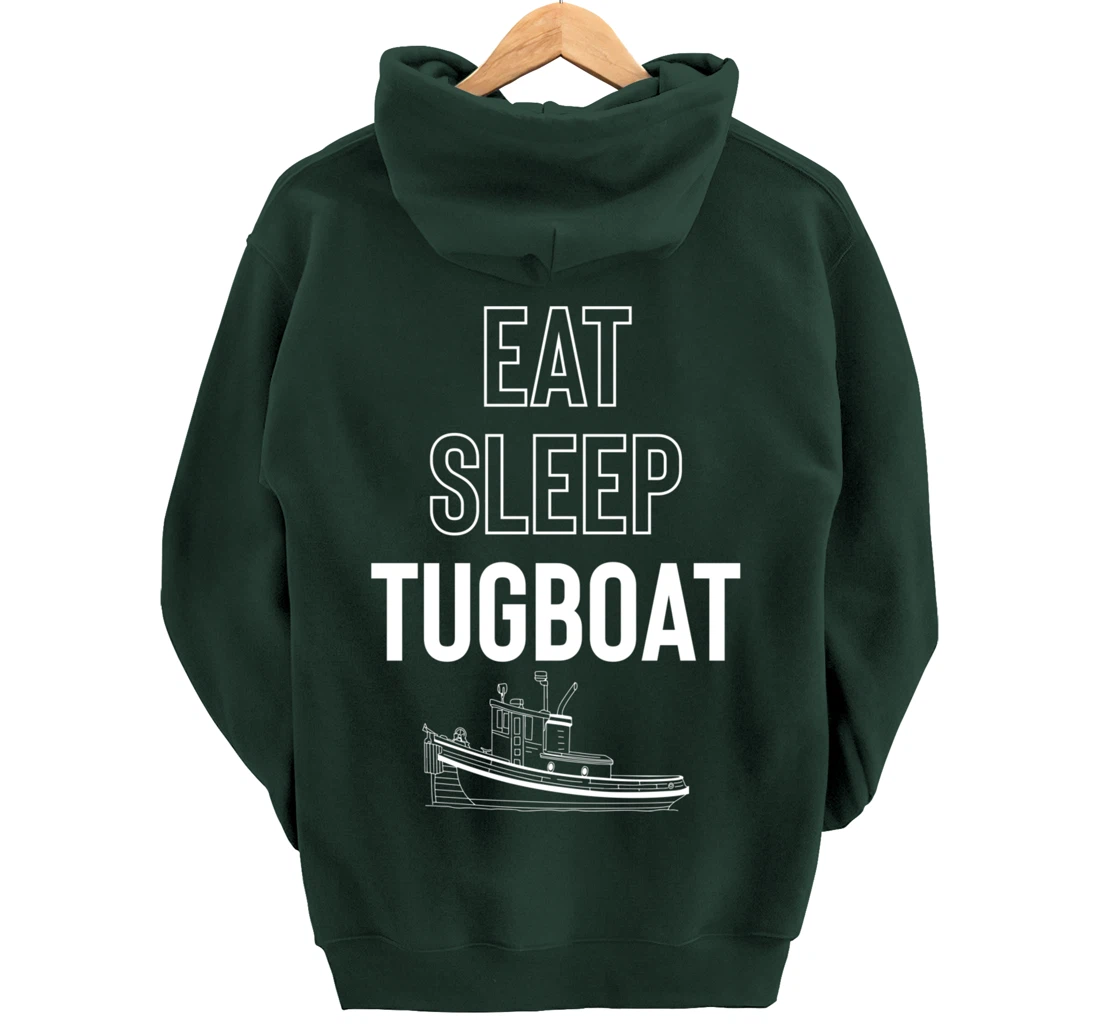 Eat Sleep Tugboat Pullover Hoodie