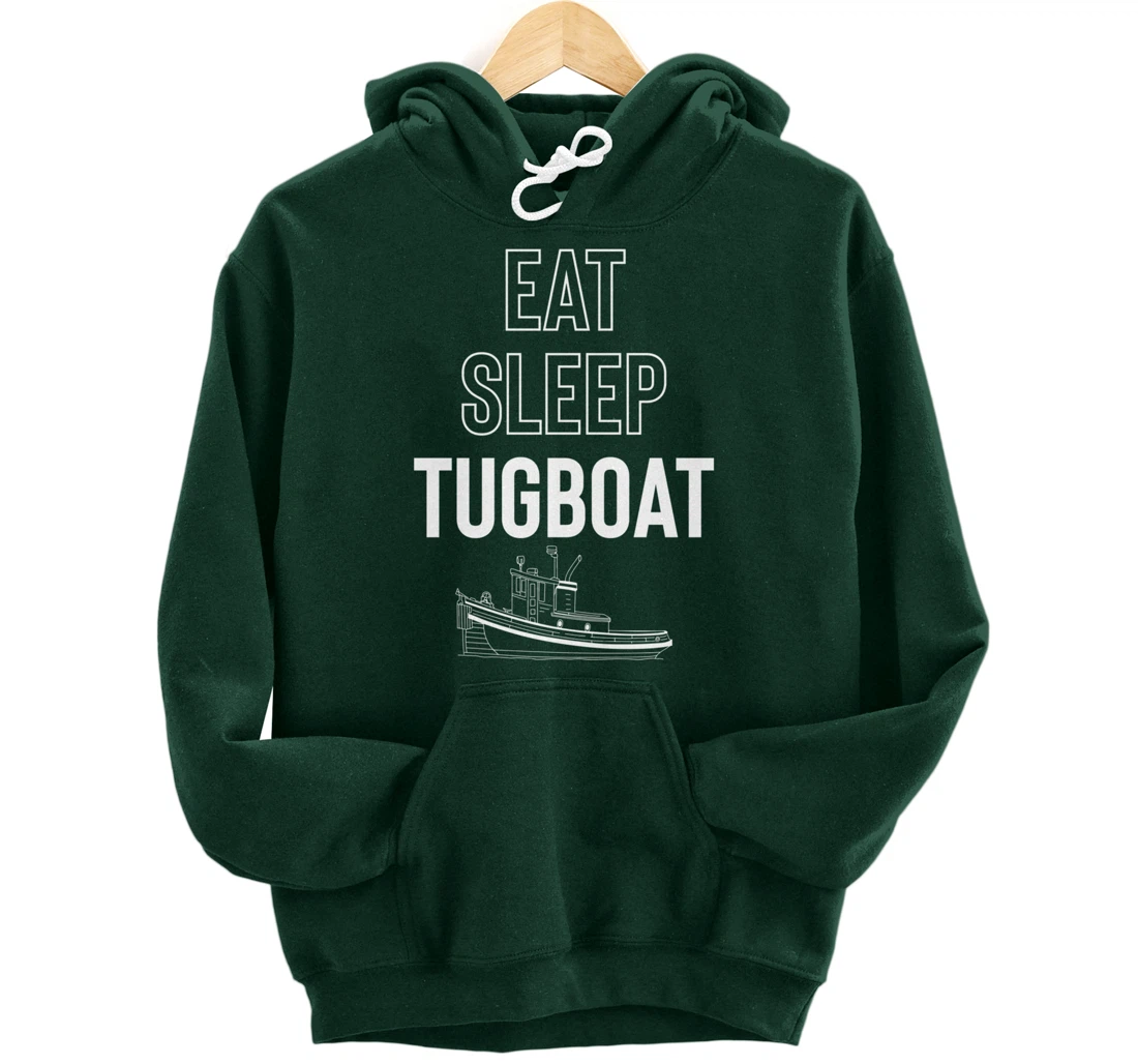 Eat Sleep Tugboat Pullover Hoodie