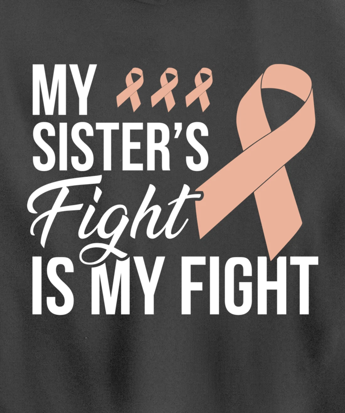 Uterine Cancer Fight Cancer Ribbon Pullover Hoodie