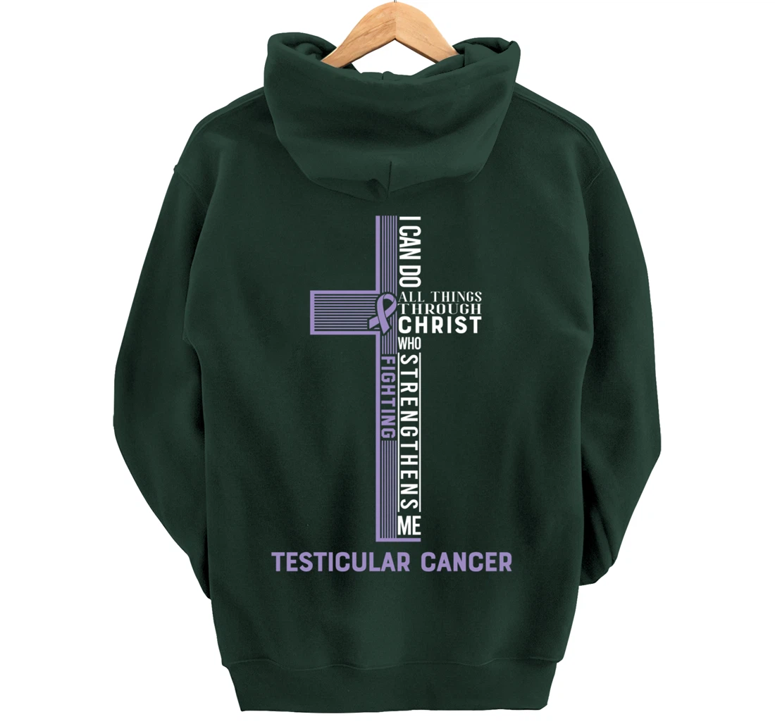 Testicular Cancer Fight Cancer Ribbon Pullover Hoodie