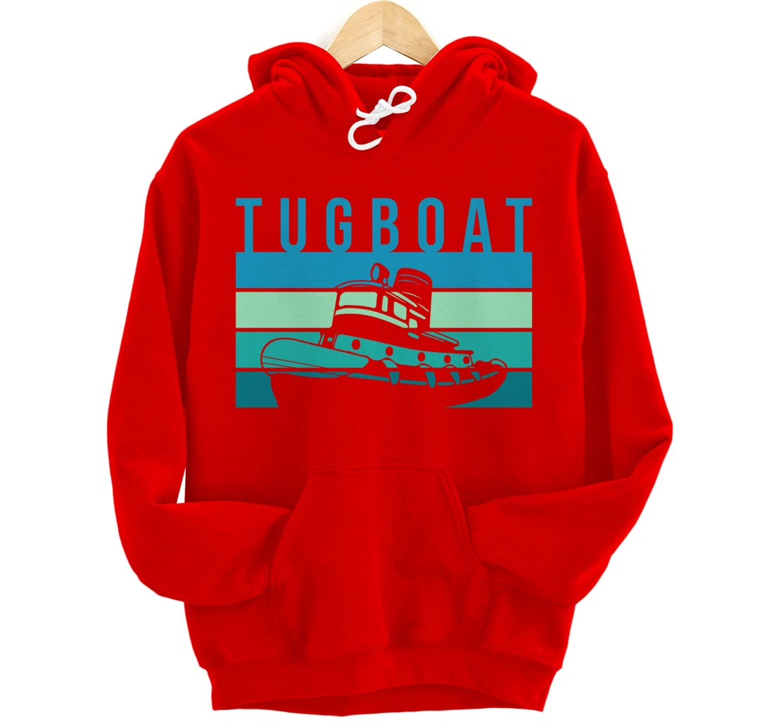 Vintage Retro Tugboat Captain Pullover Hoodie