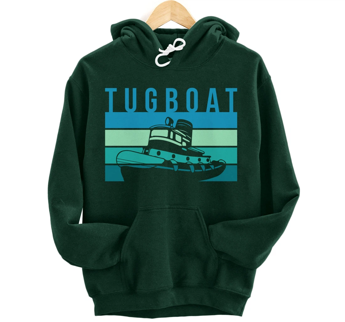 Vintage Retro Tugboat Captain Pullover Hoodie