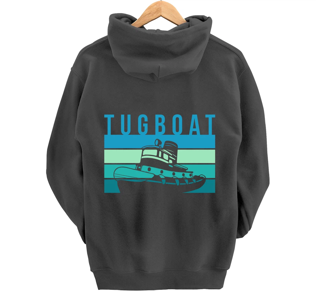 Vintage Retro Tugboat Captain Pullover Hoodie