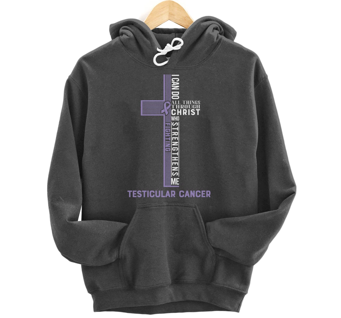 Testicular Cancer Fight Cancer Ribbon Pullover Hoodie