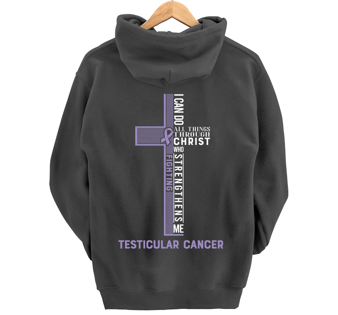 Testicular Cancer Fight Cancer Ribbon Pullover Hoodie
