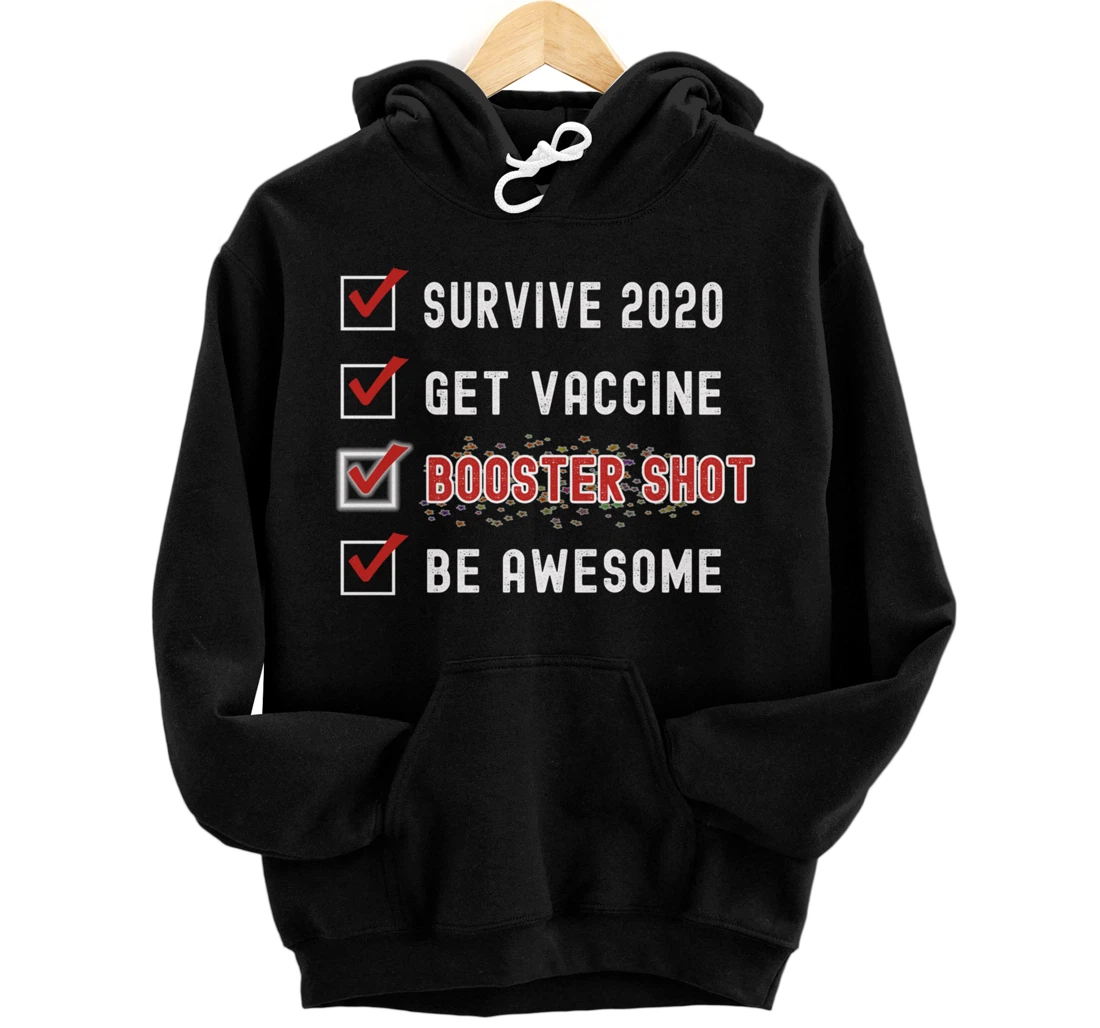 Booster Shot To Do Checklist Funny Pro Vaccine 2021 2022 Pullover Hoodie