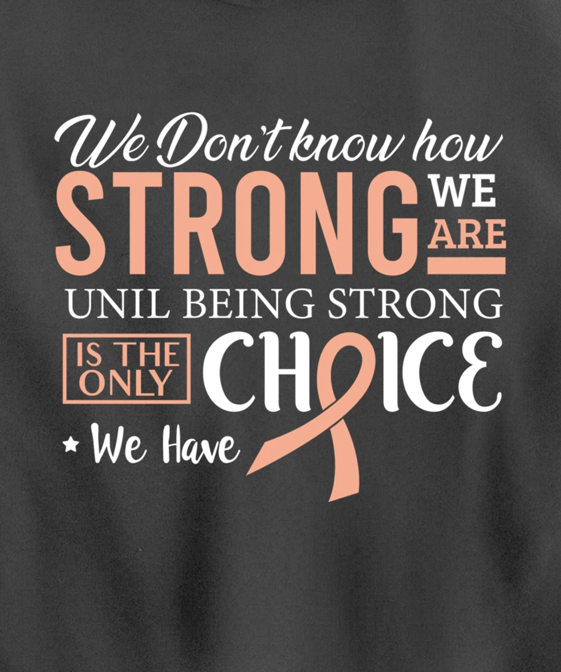 Uterine Cancer Fight Cancer Ribbon Pullover Hoodie