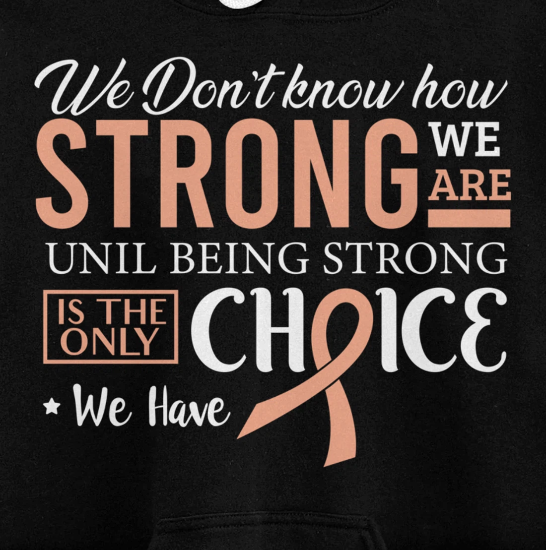 Uterine Cancer Fight Cancer Ribbon Pullover Hoodie