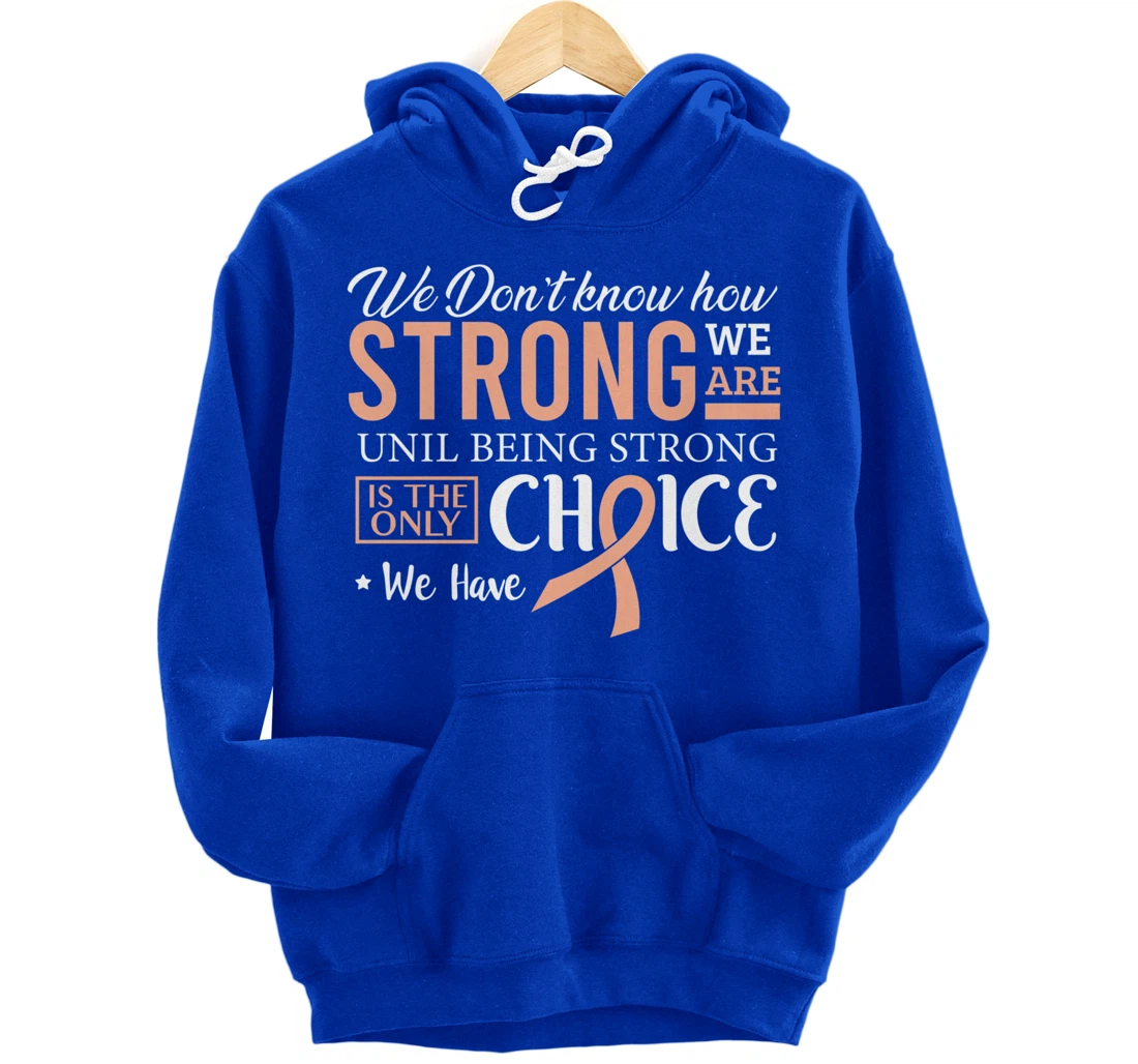Uterine Cancer Fight Cancer Ribbon Pullover Hoodie