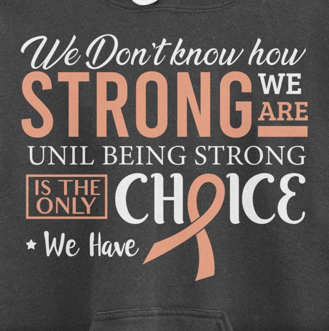 Uterine Cancer Fight Cancer Ribbon Pullover Hoodie