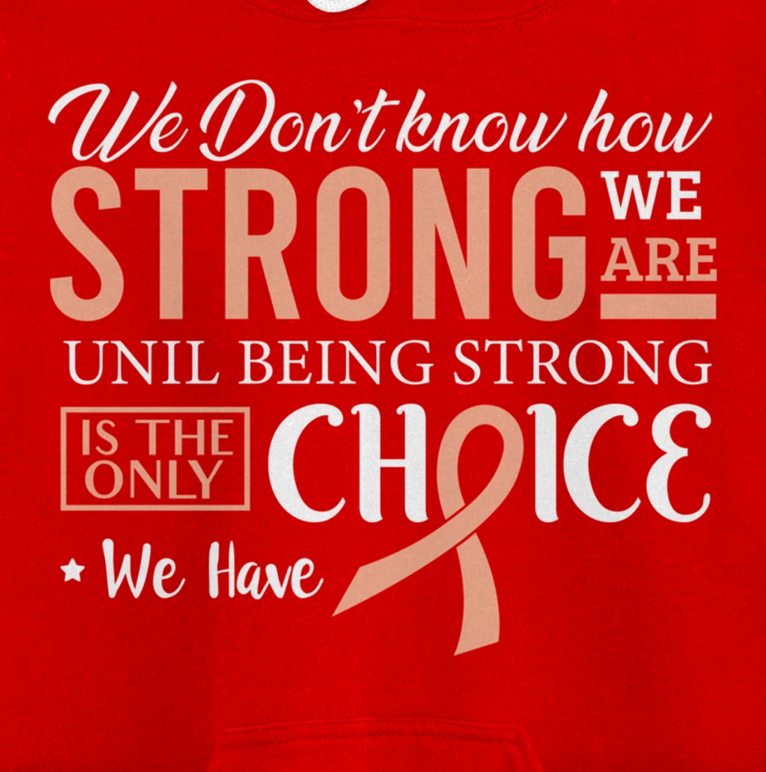 Uterine Cancer Fight Cancer Ribbon Pullover Hoodie